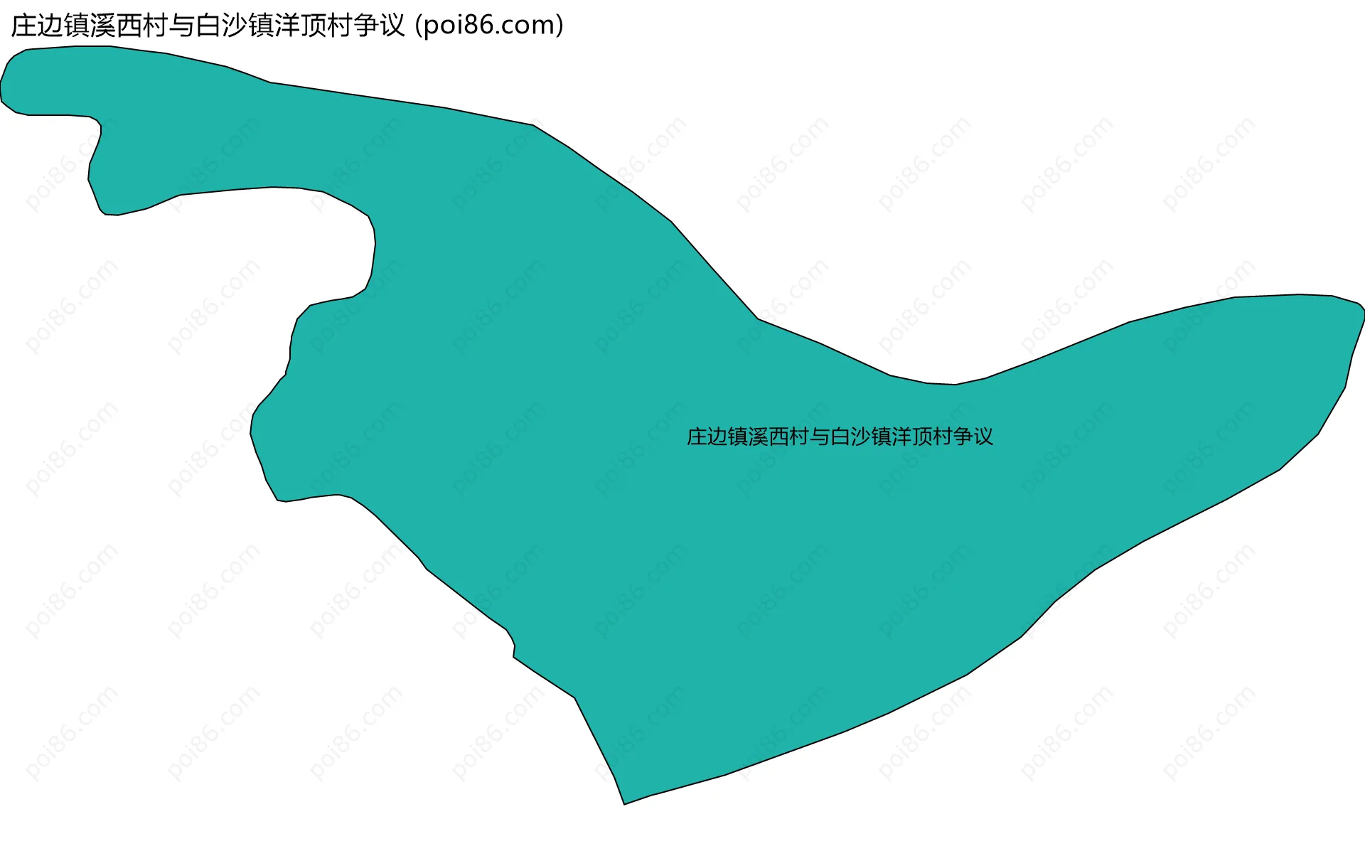 庄边镇溪西村与白沙镇洋顶村争议边界地图