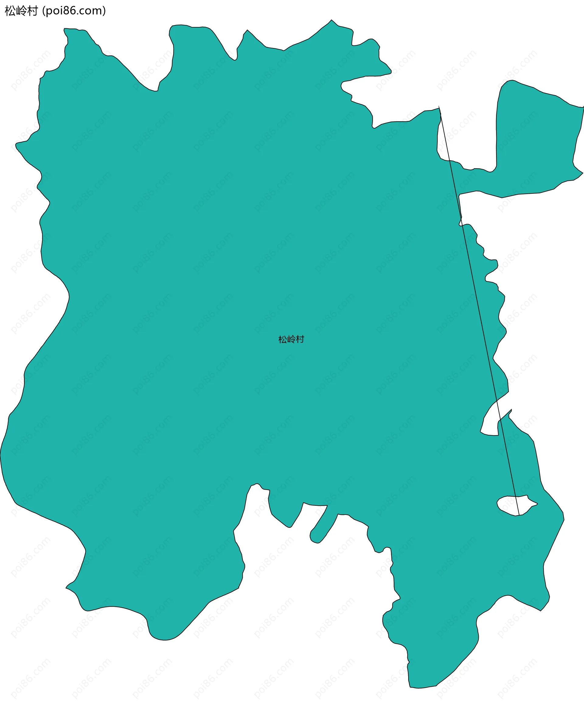 松岭村边界地图