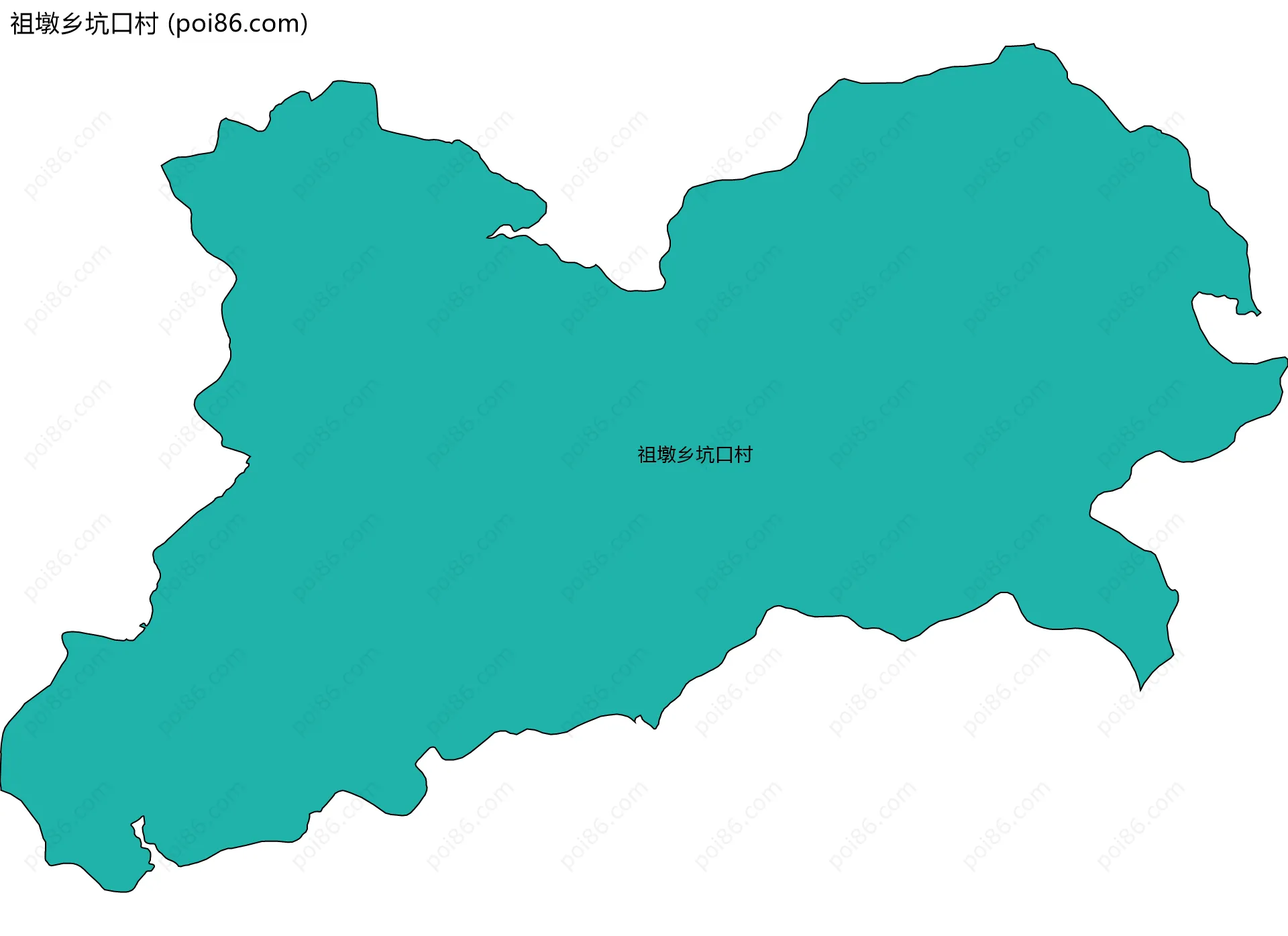 祖墩乡坑口村边界地图