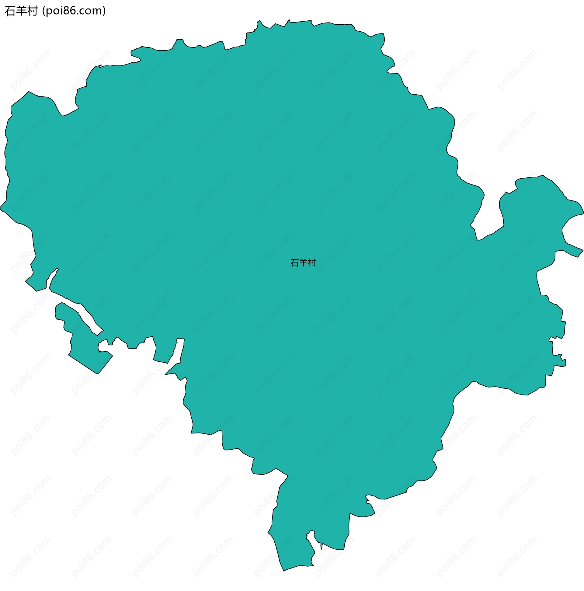 石羊村边界地图