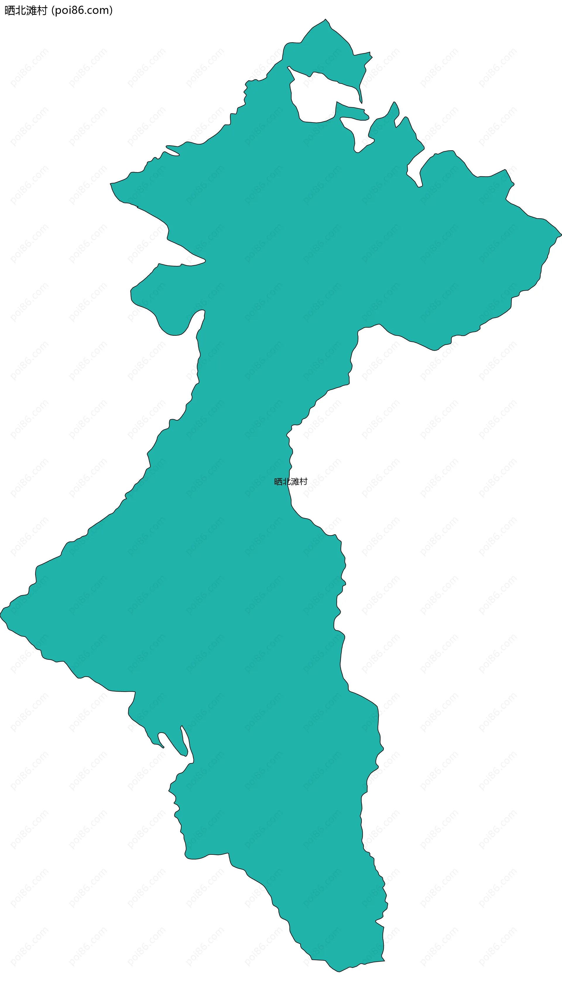 晒北滩村边界地图