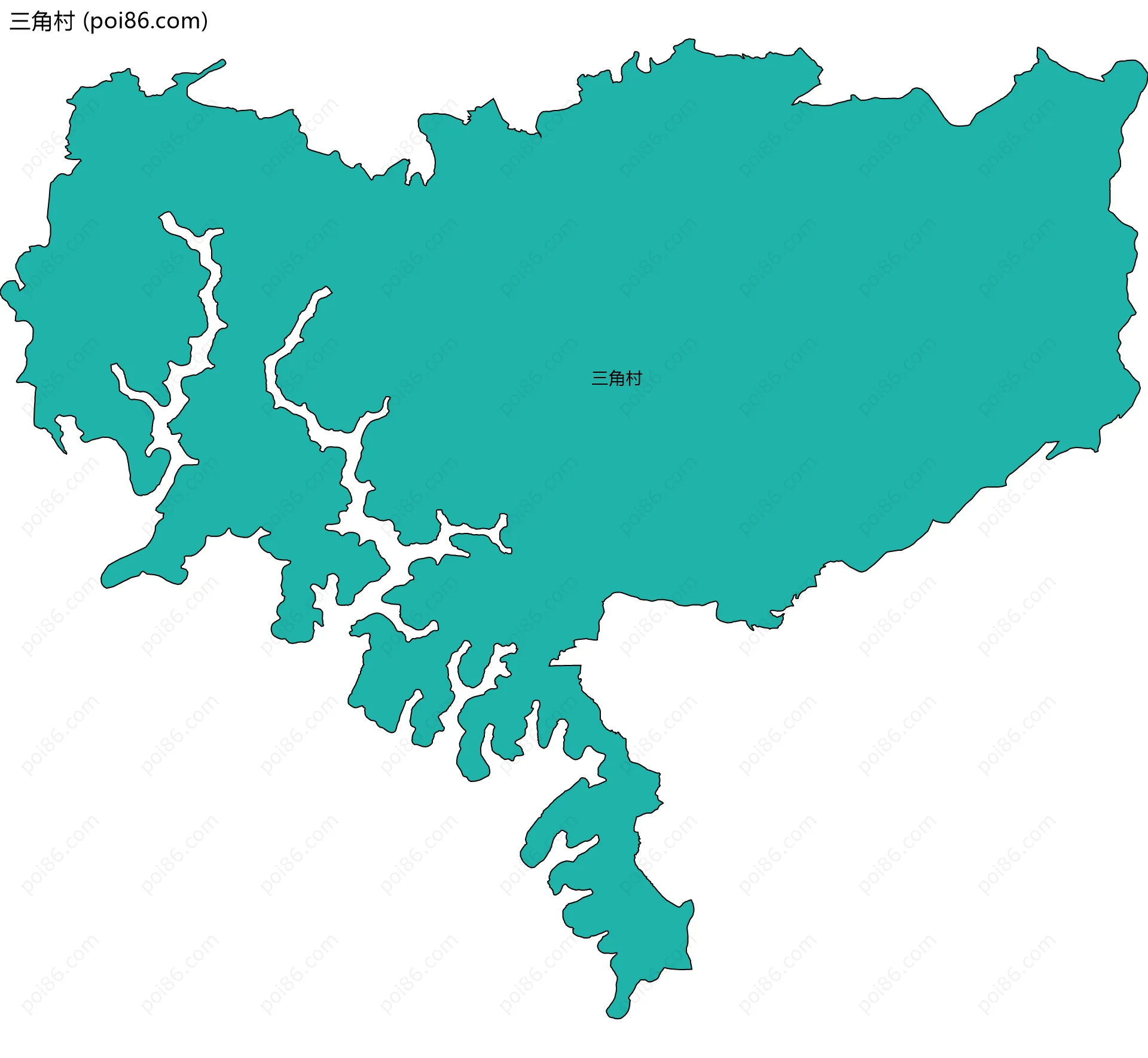 三角村边界地图