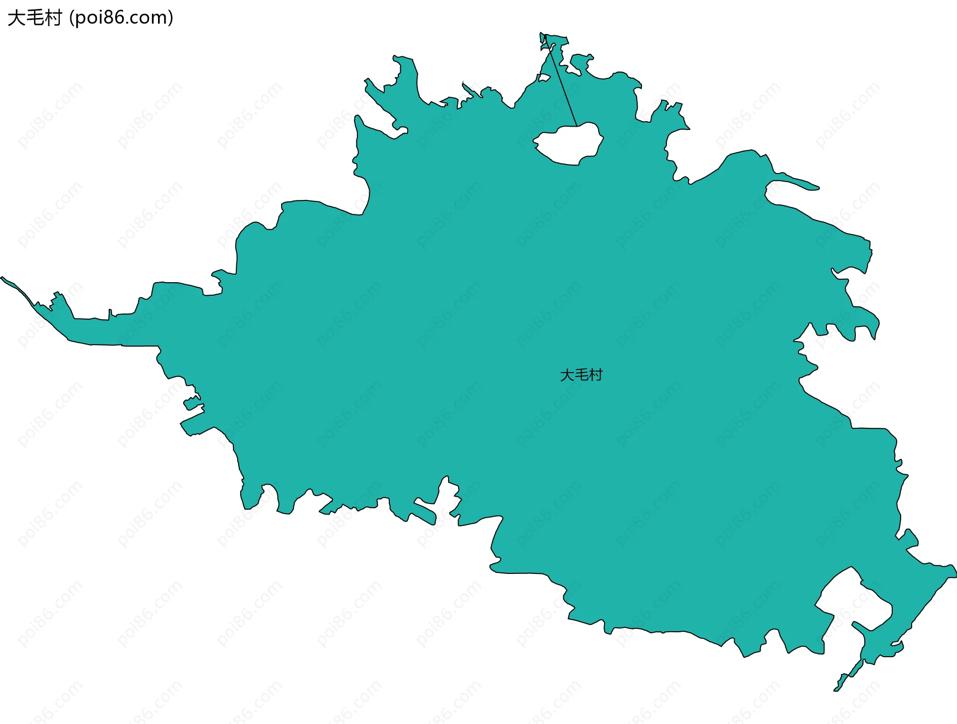 大毛村边界地图