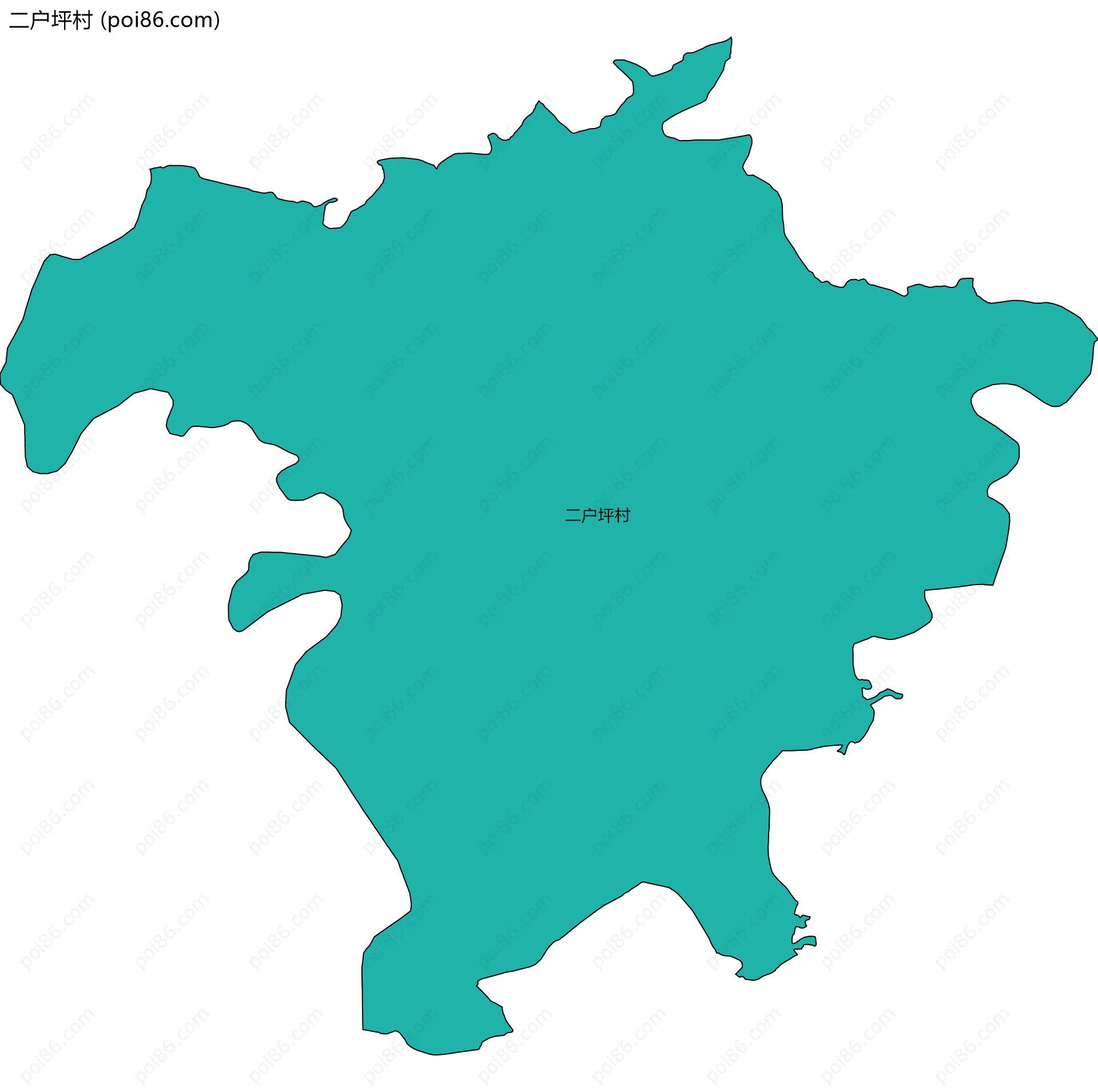 二户坪村边界地图