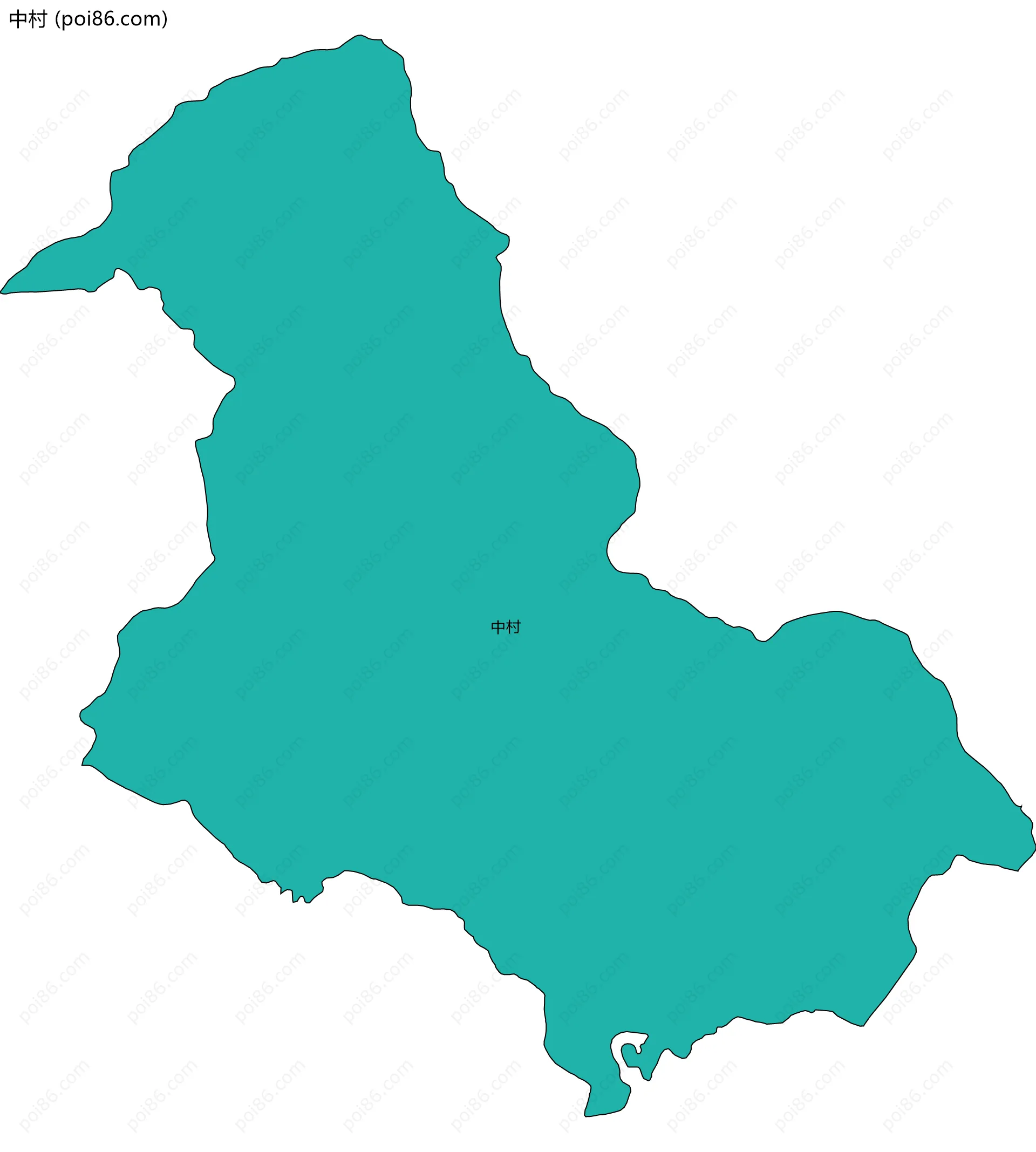 中村边界地图