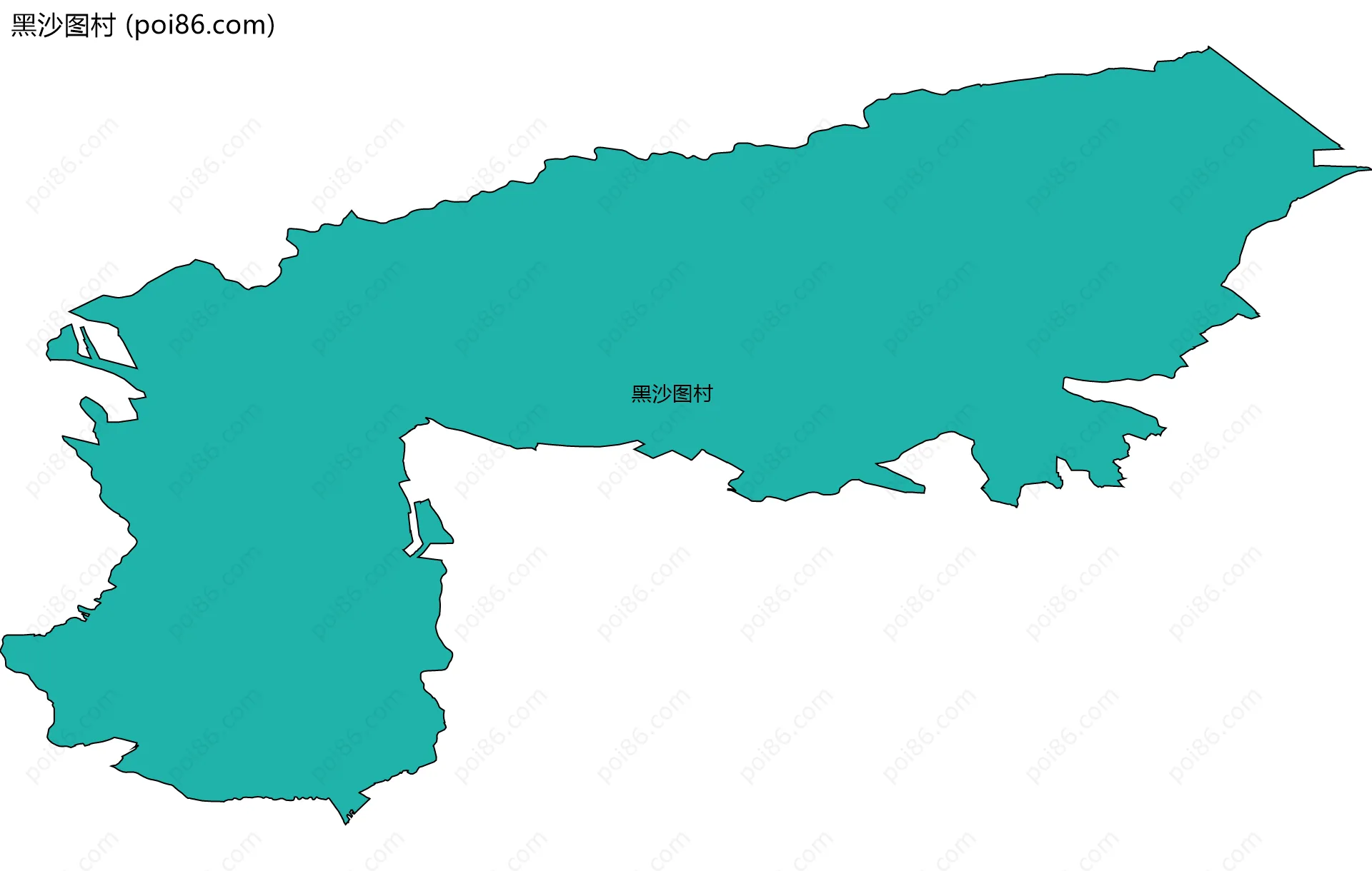 黑沙图村边界地图