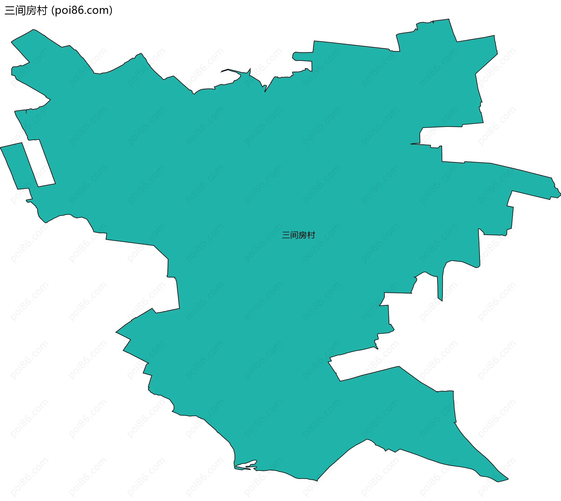 三间房村边界地图