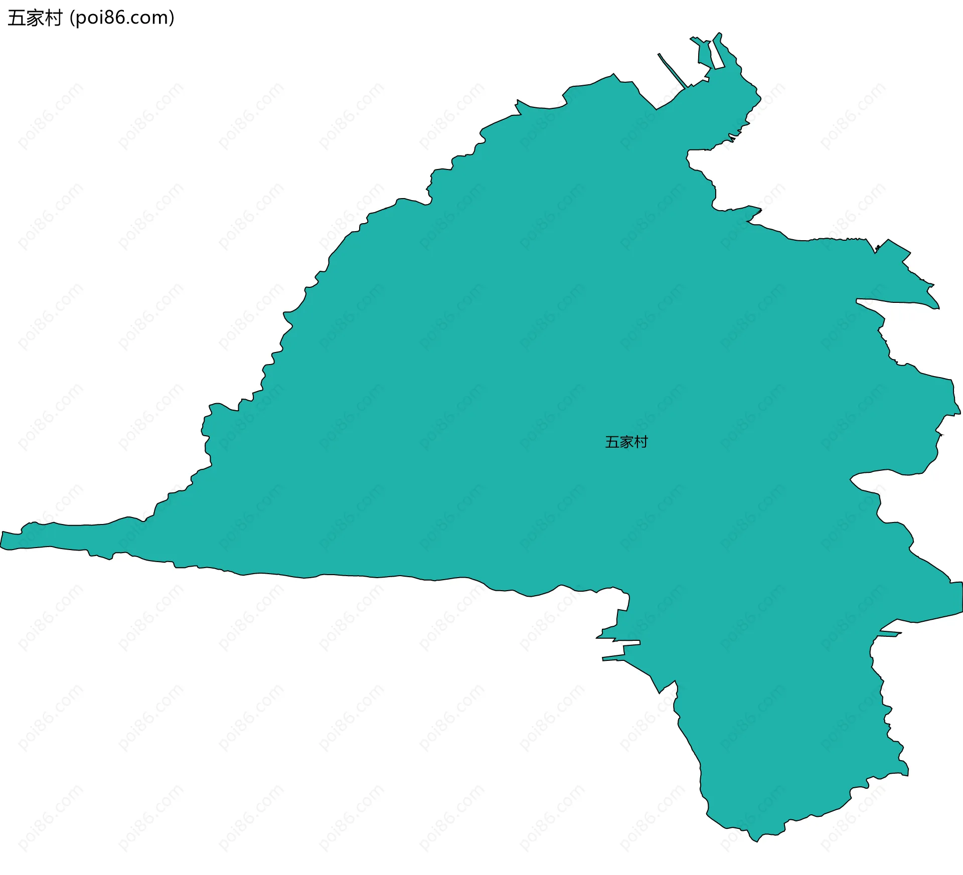 五家村边界地图