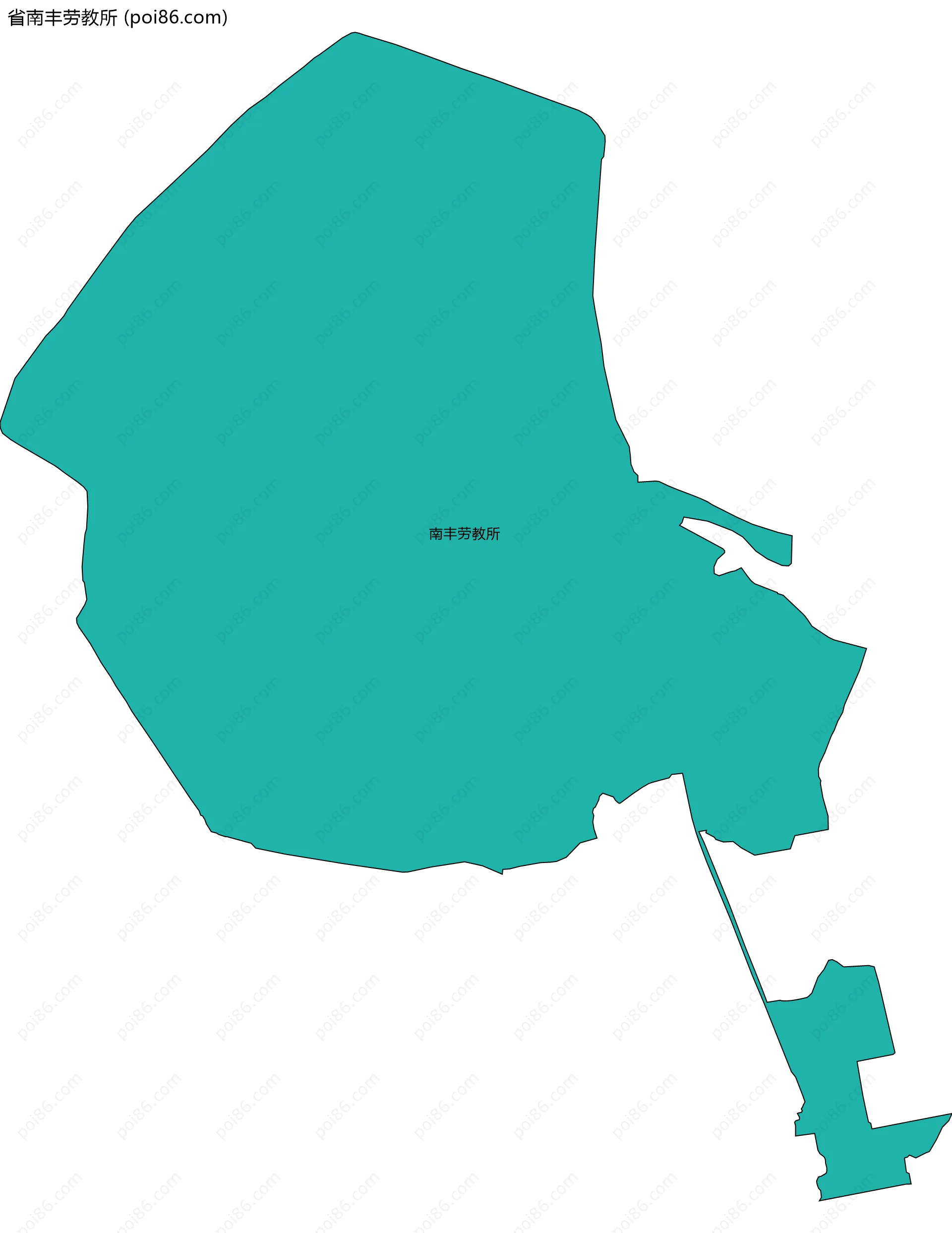 省南丰劳教所边界地图(五级行政区划)