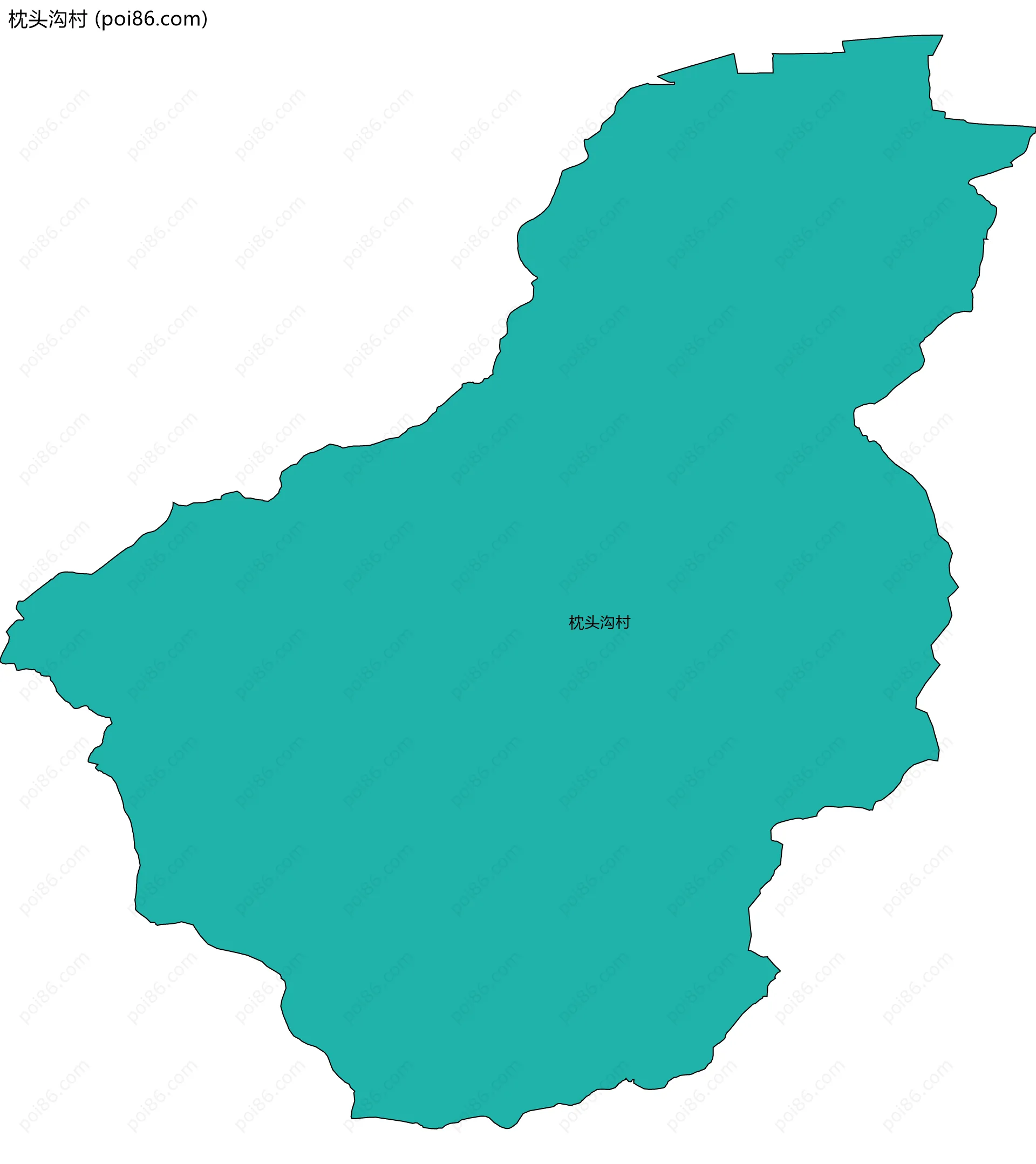 枕头沟村边界地图