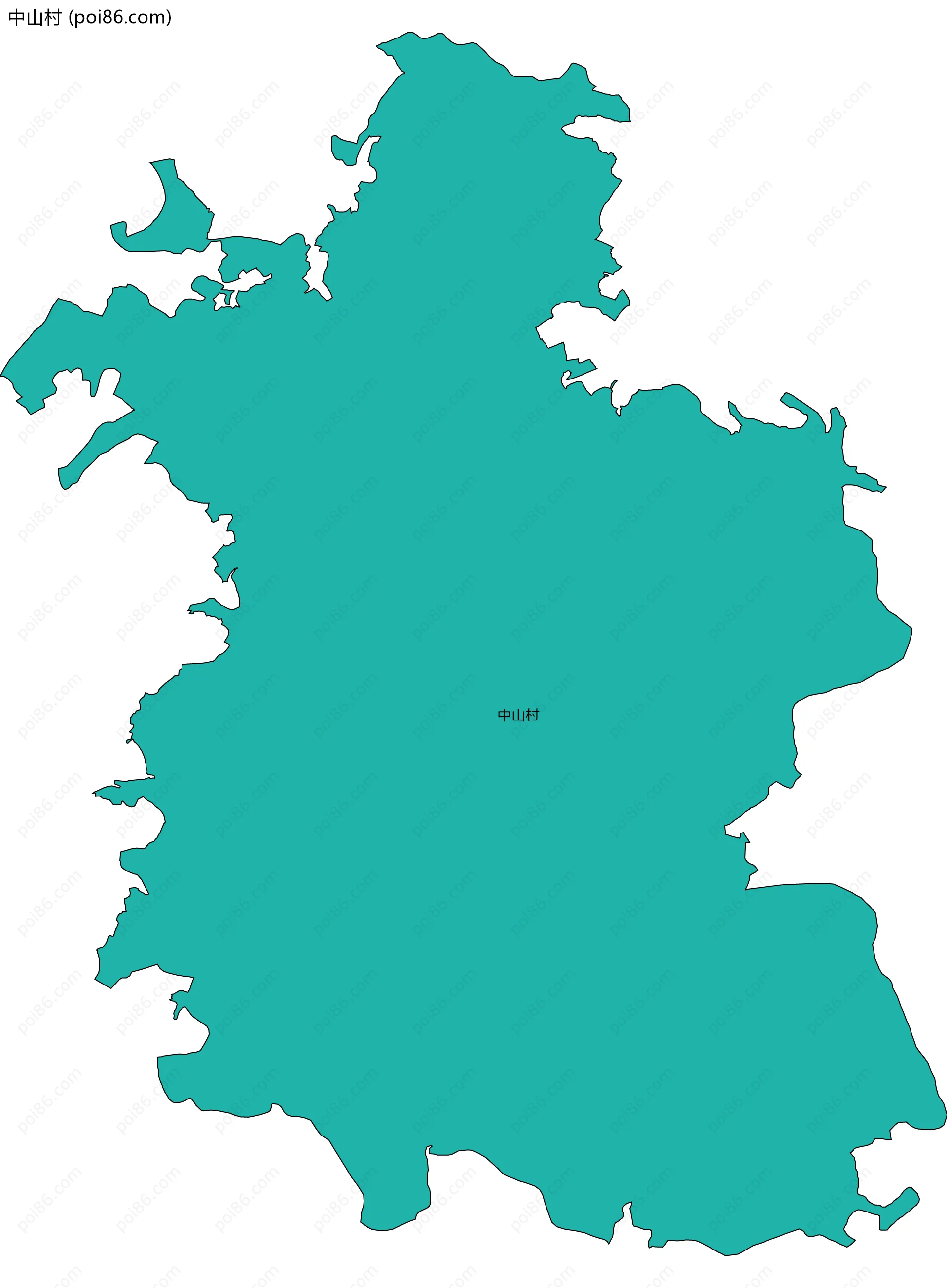 中山村边界地图