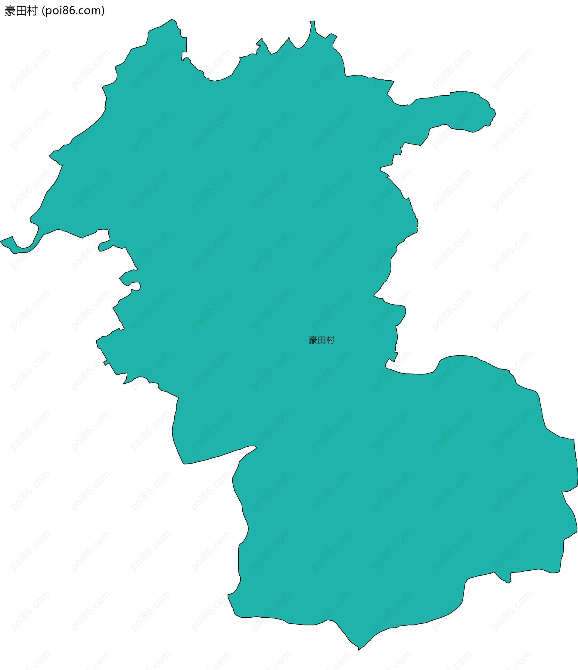 豪田村边界地图