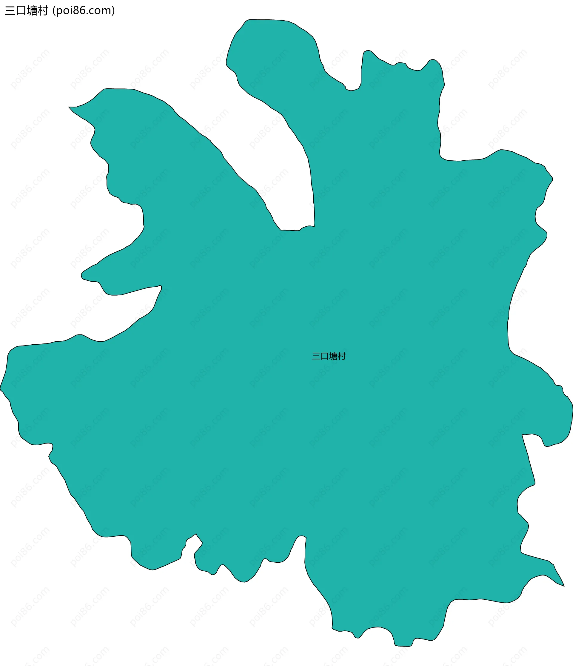 三口塘村边界地图