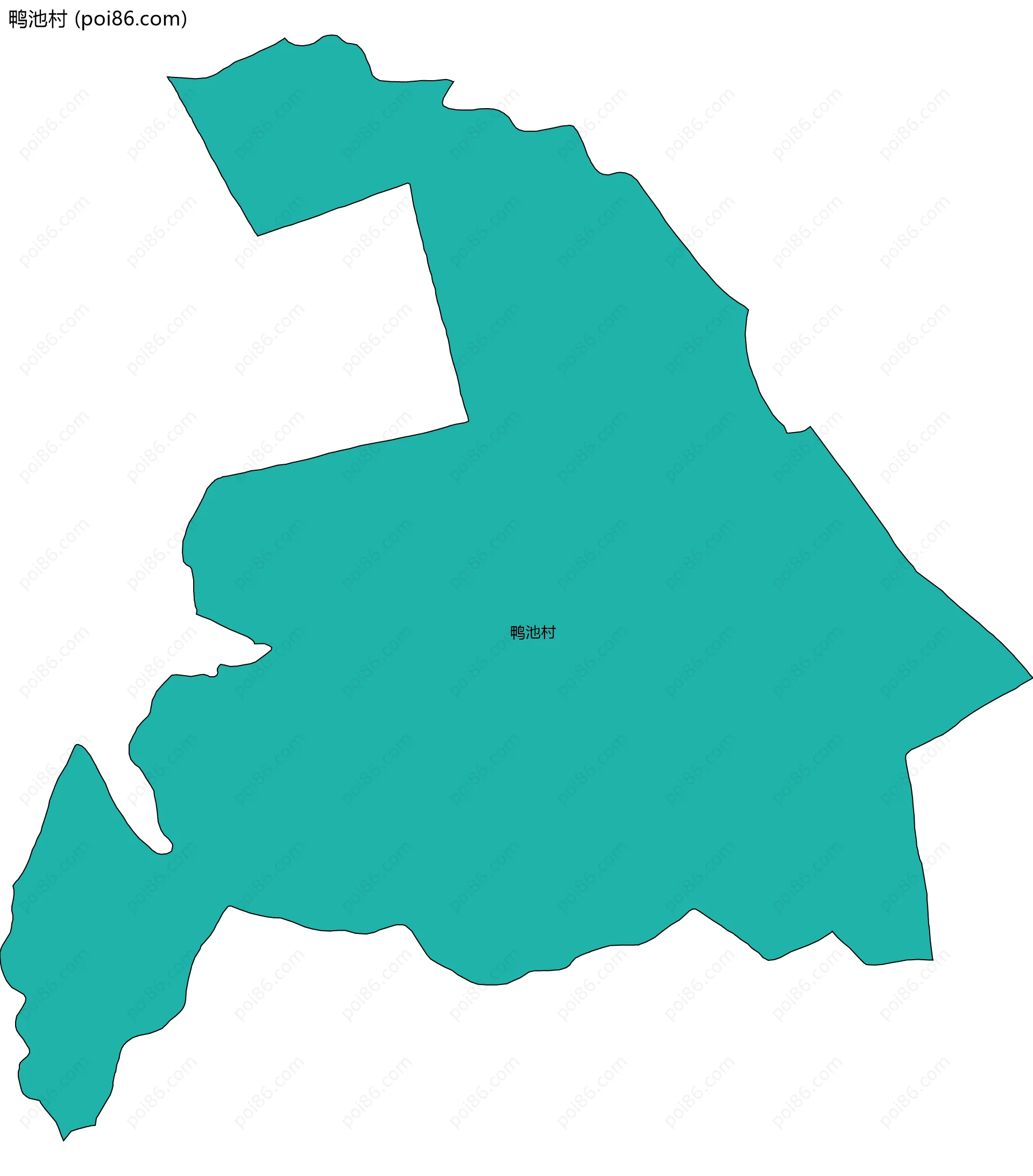 鸭池村边界地图