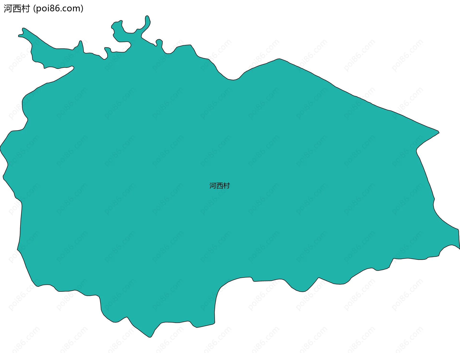 河西村边界地图