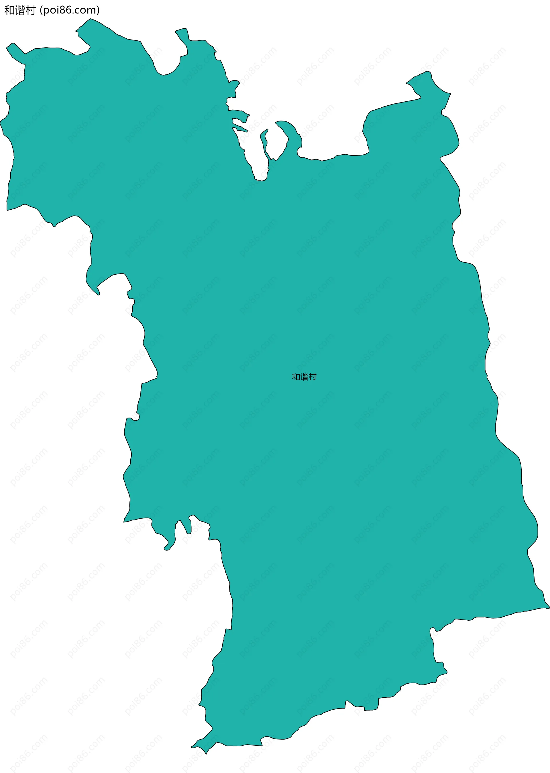 和谐村边界地图