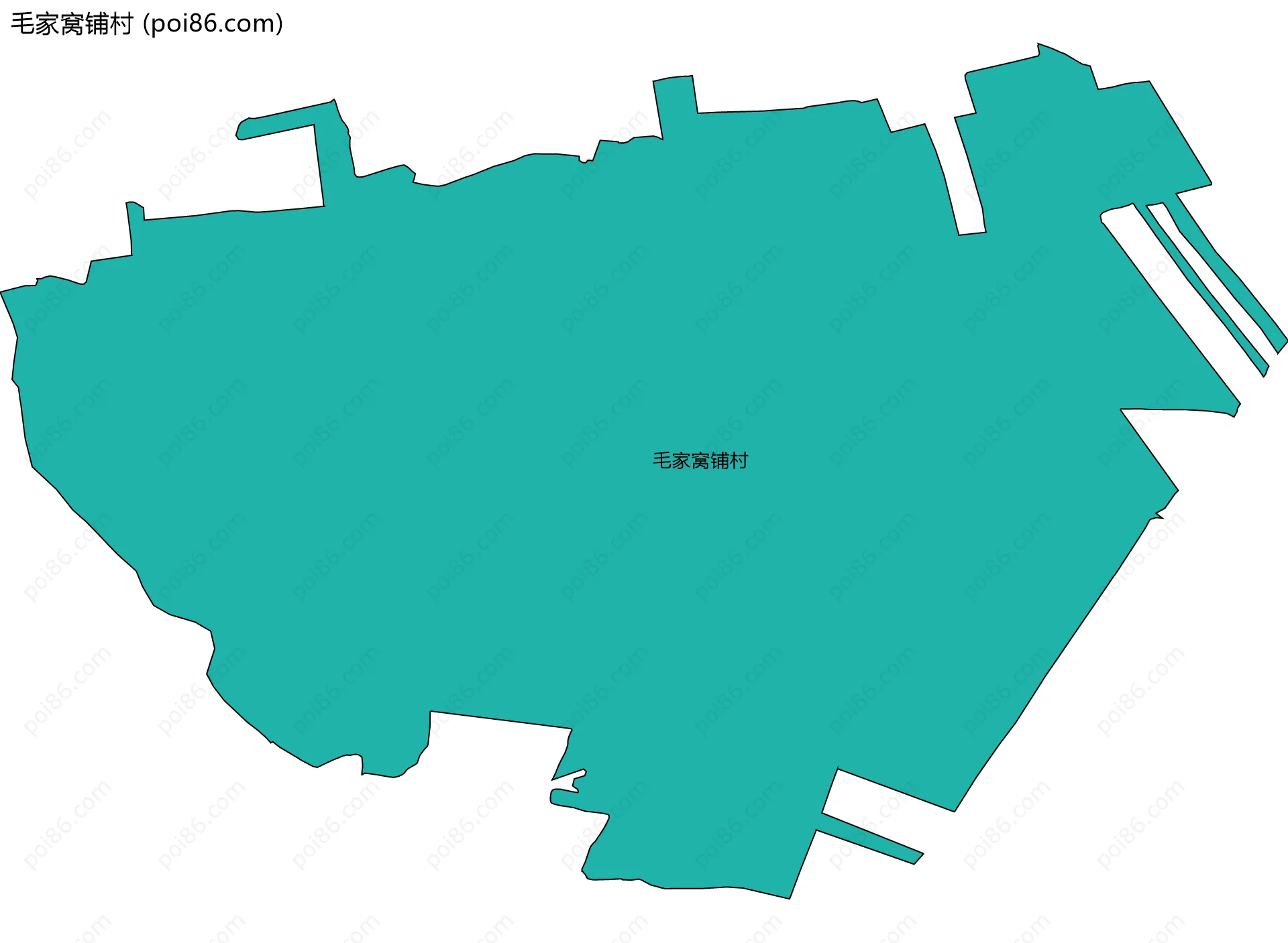 毛家窝铺村边界地图