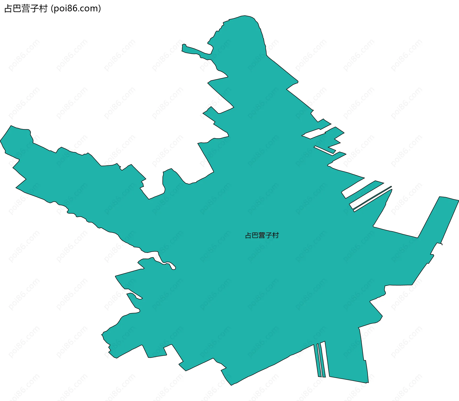 占巴营子村边界地图