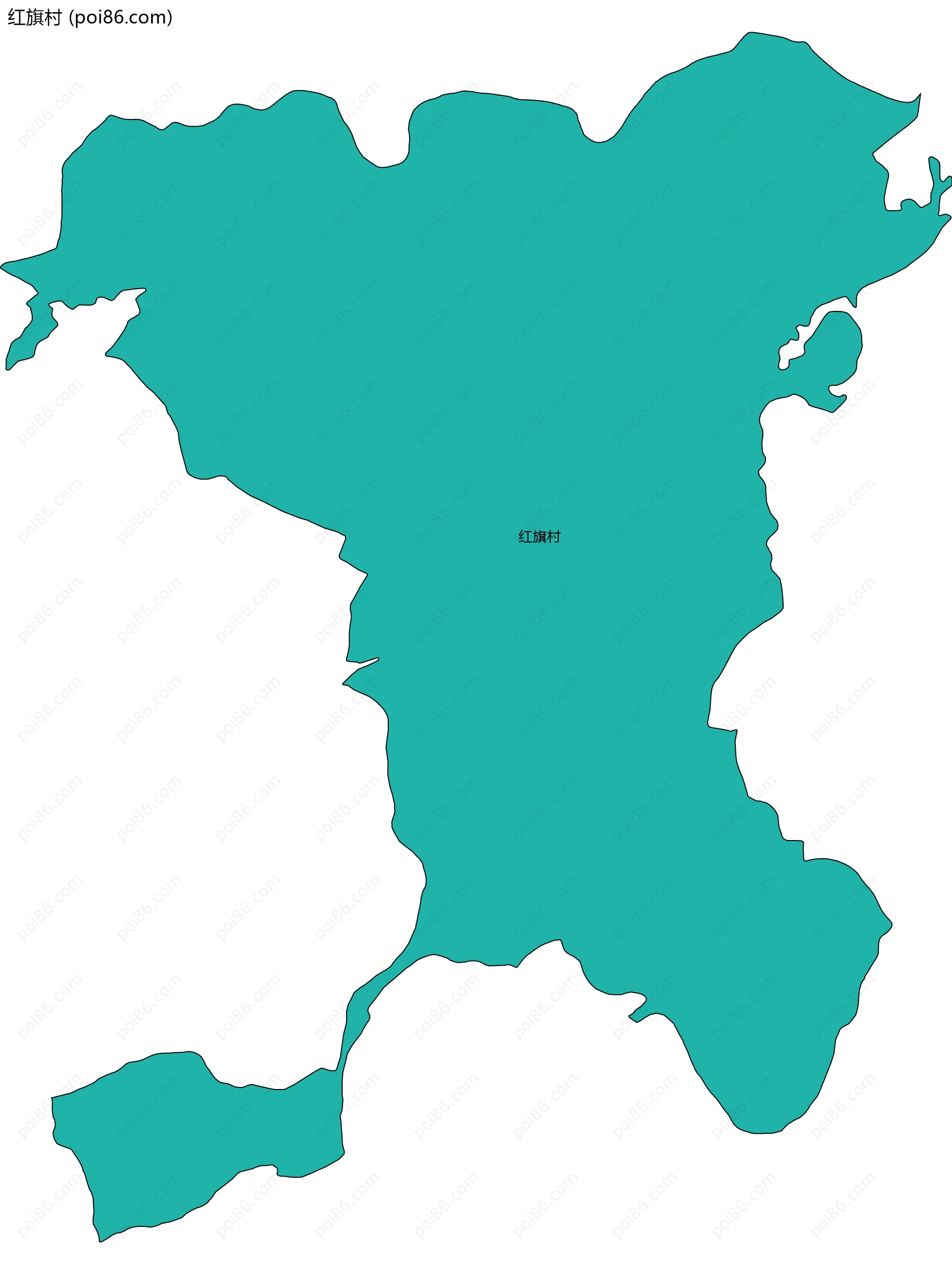 红旗村边界地图