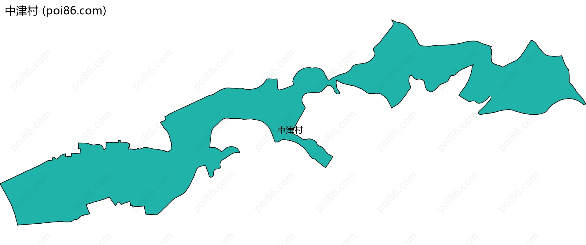 中津村边界地图