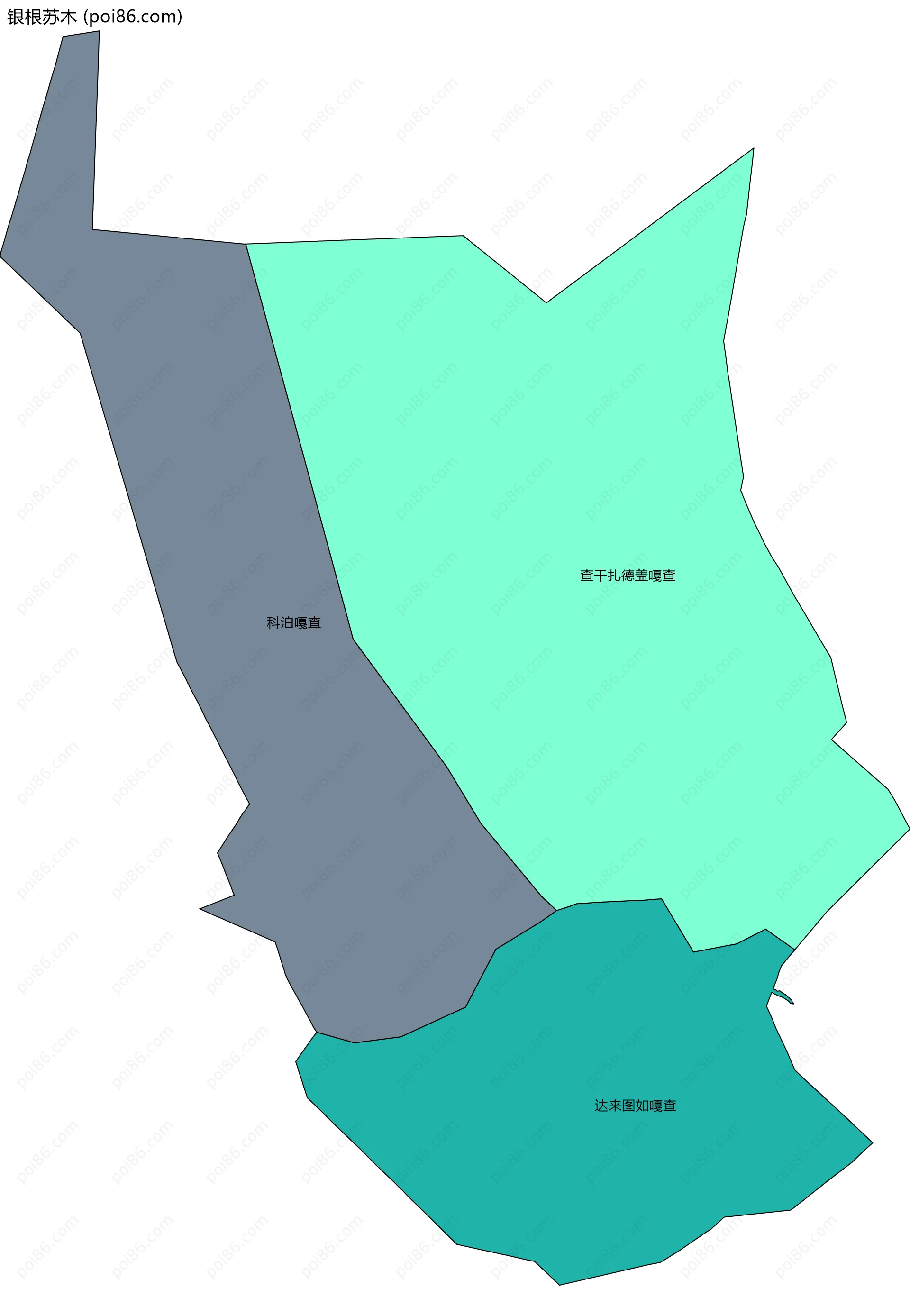 银根苏木边界地图(五级行政区划)