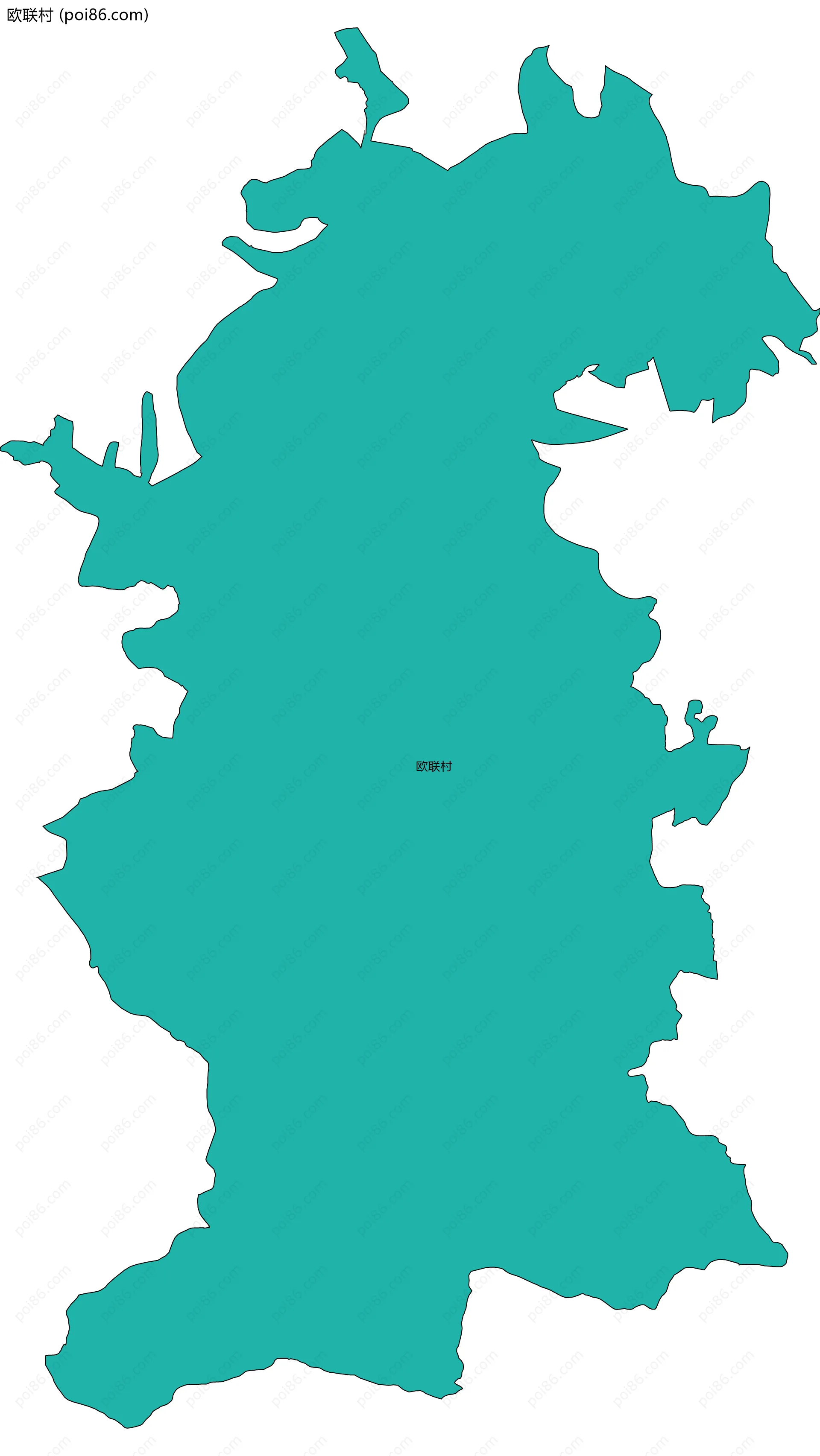 欧联村边界地图