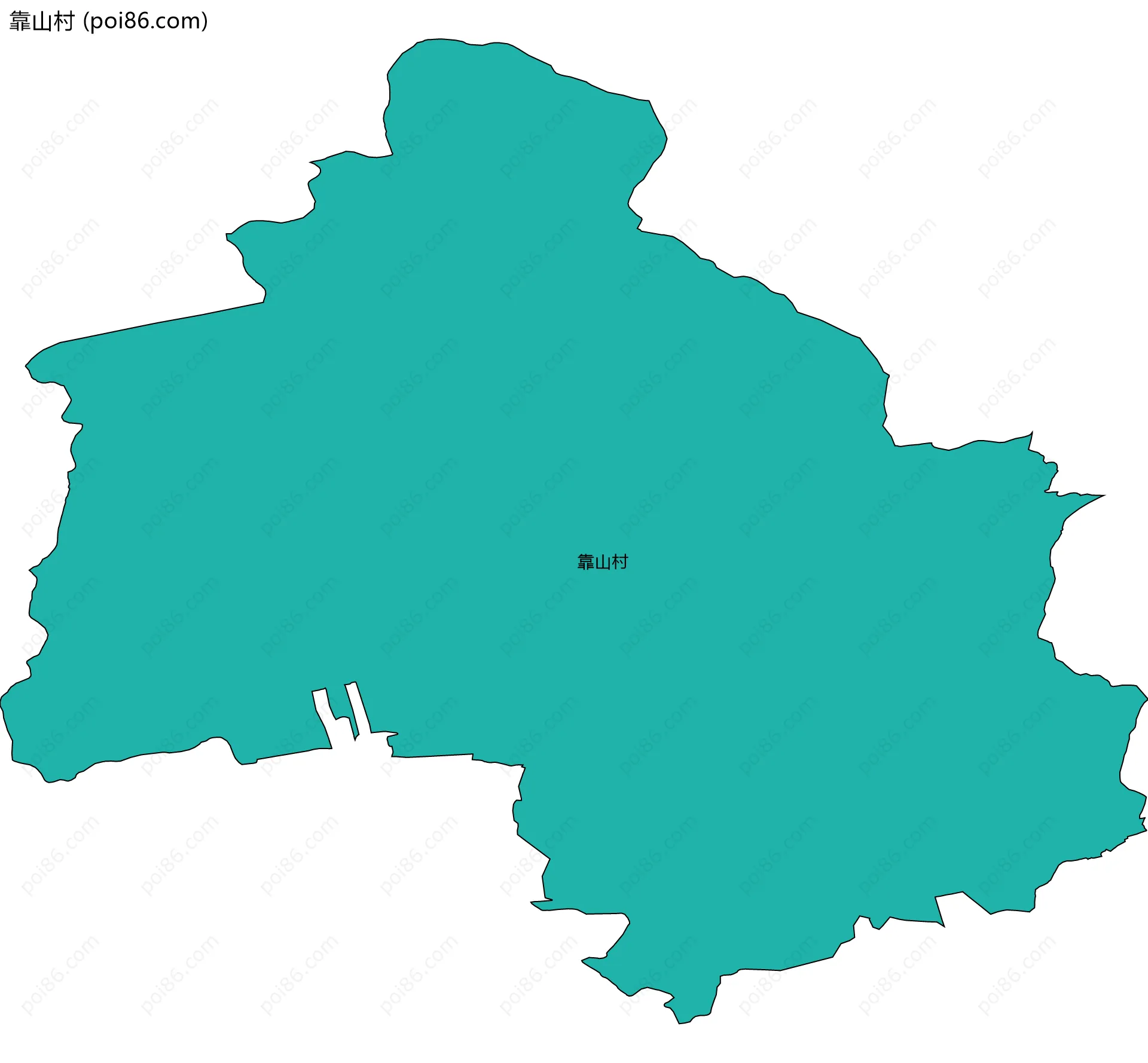 靠山村边界地图