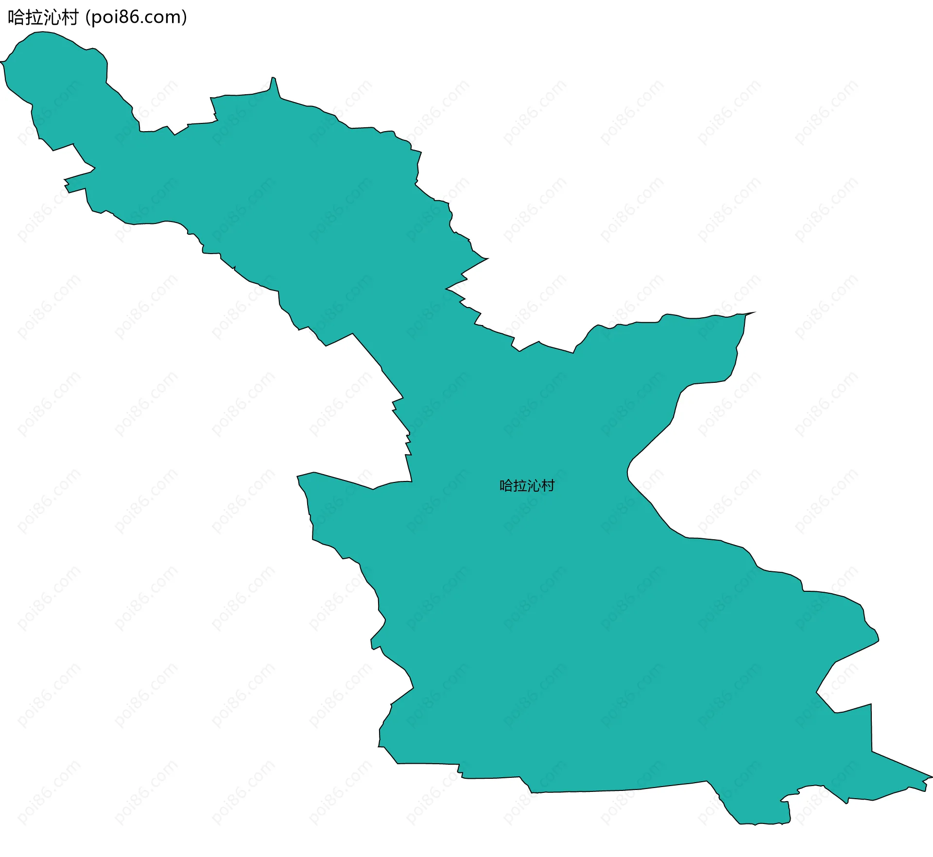 哈拉沁村边界地图