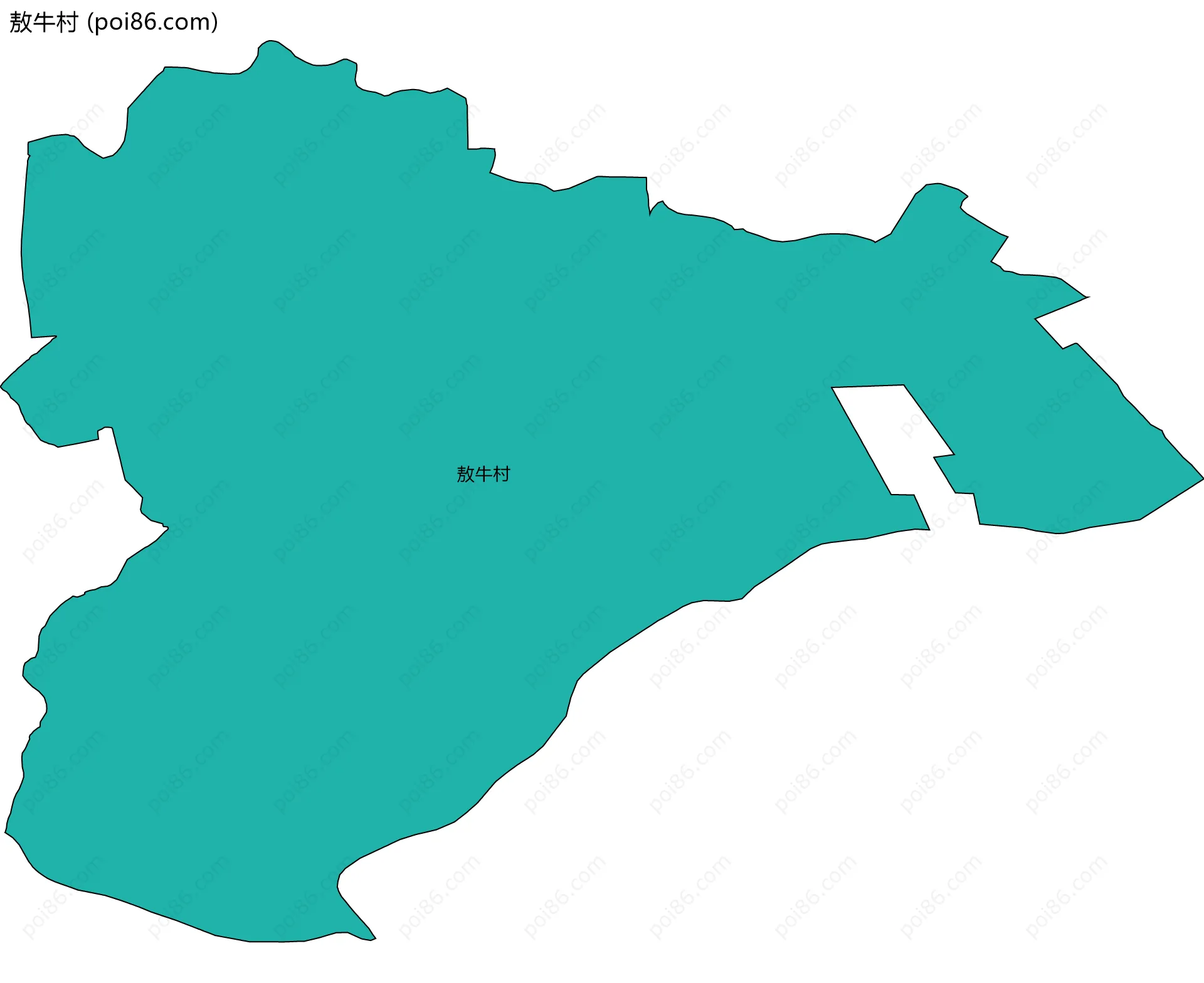 敖牛村边界地图