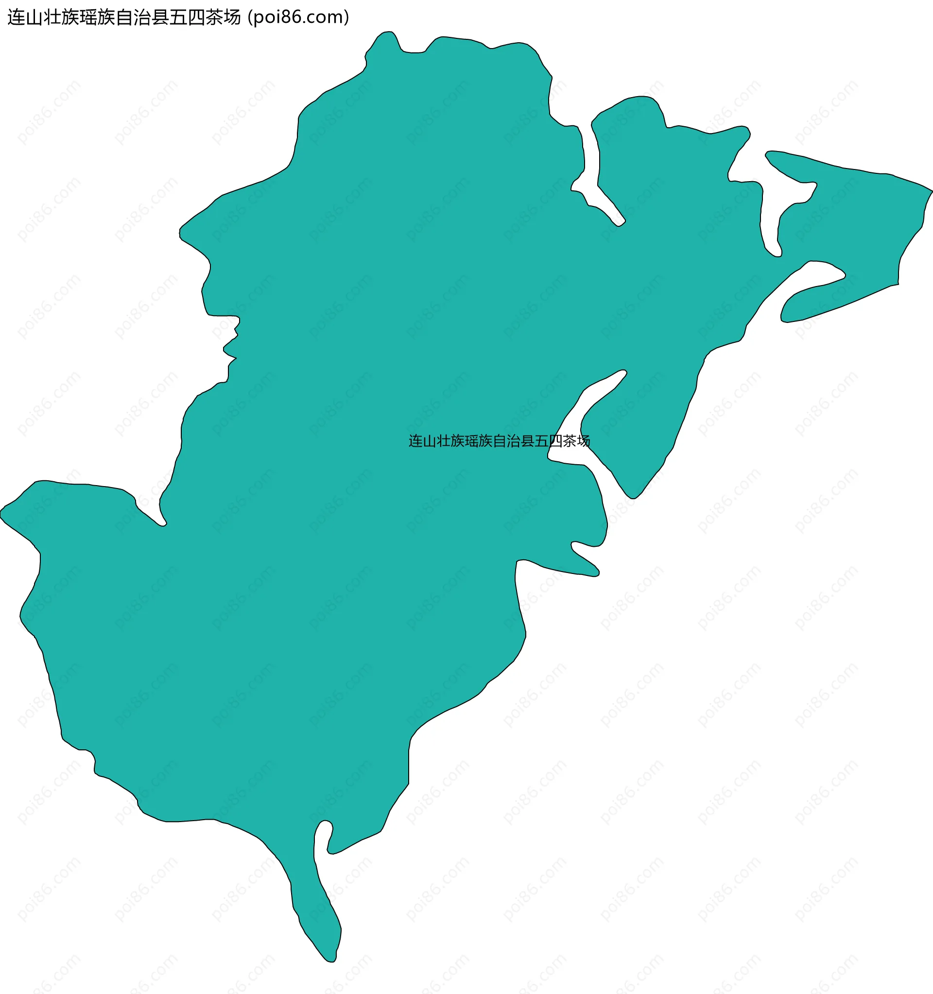 连山壮族瑶族自治县五四茶场边界地图