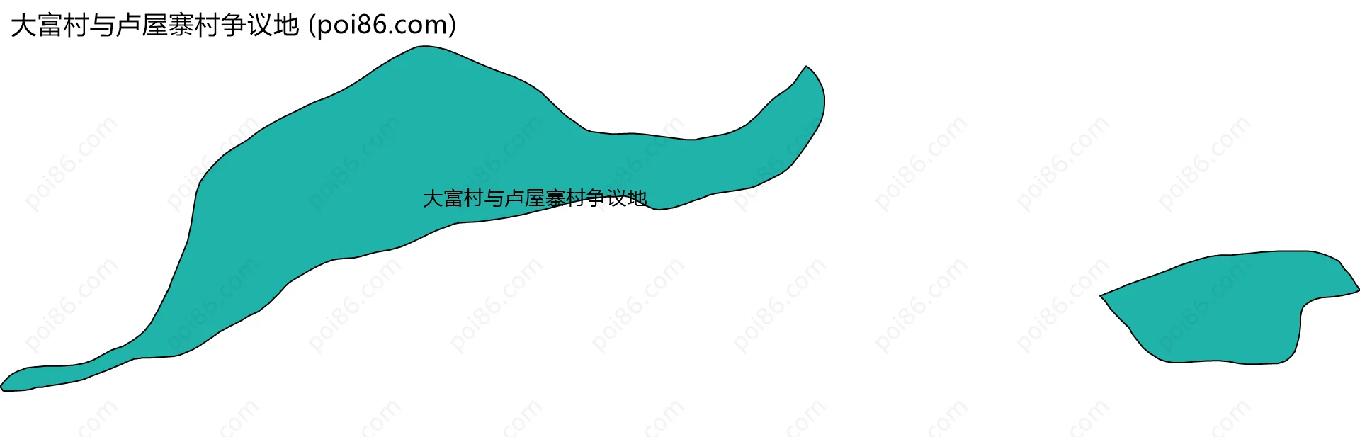 大富村与卢屋寨村争议地边界地图