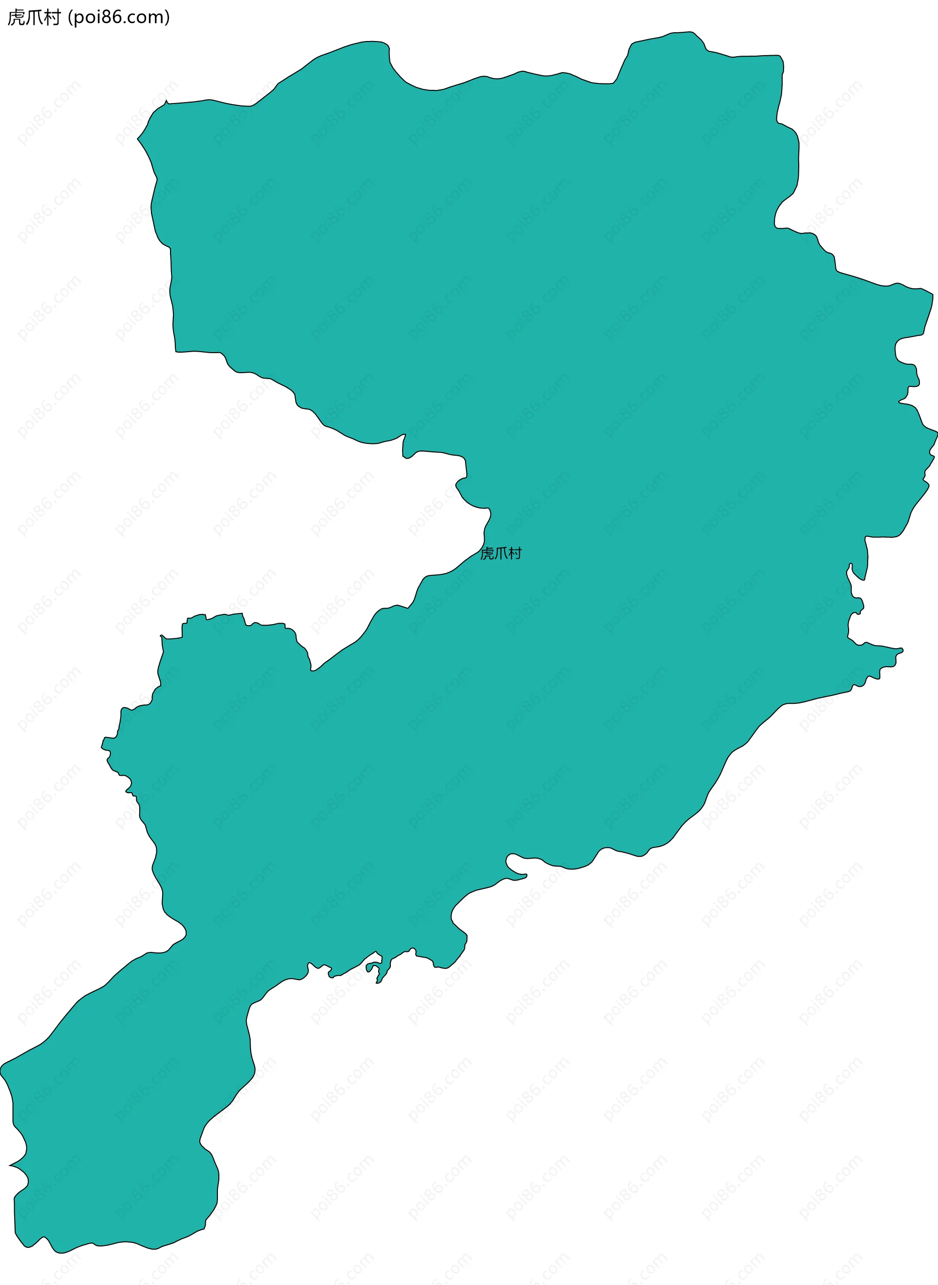 虎爪村边界地图