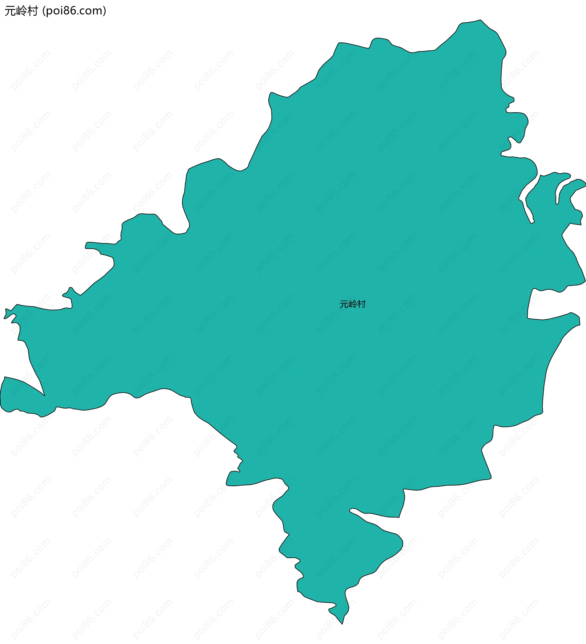 元岭村边界地图