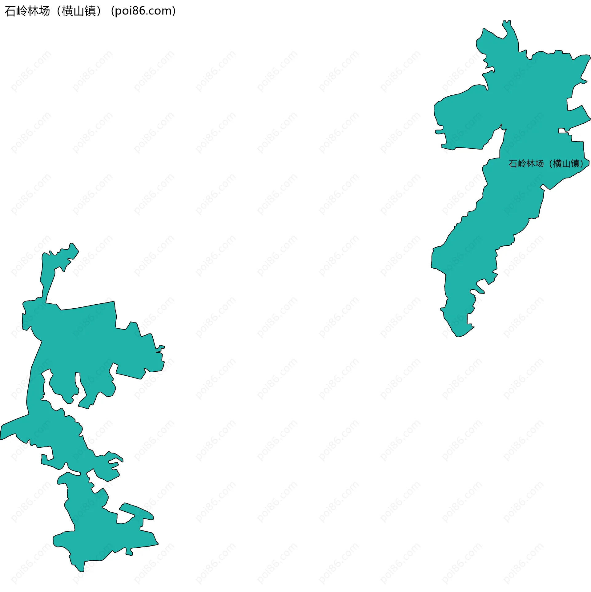 石岭林场（横山镇）边界地图
