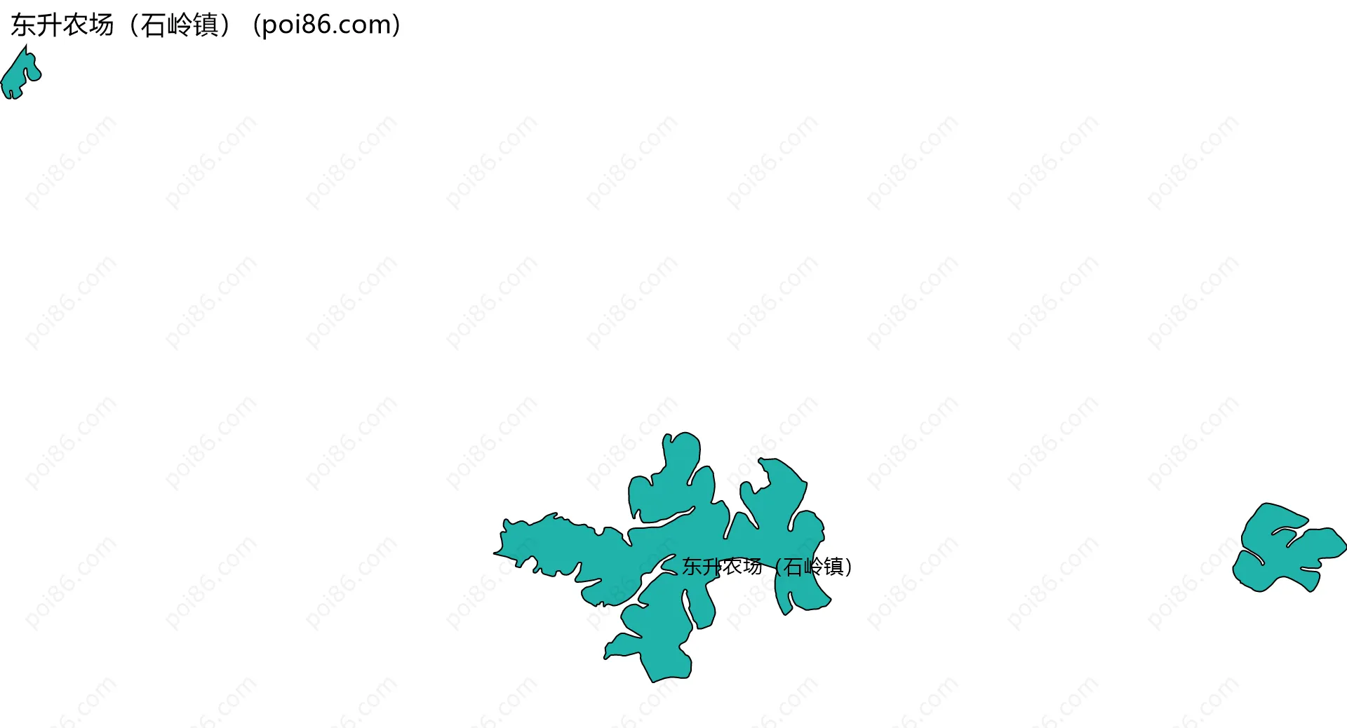 东升农场（石岭镇）边界地图