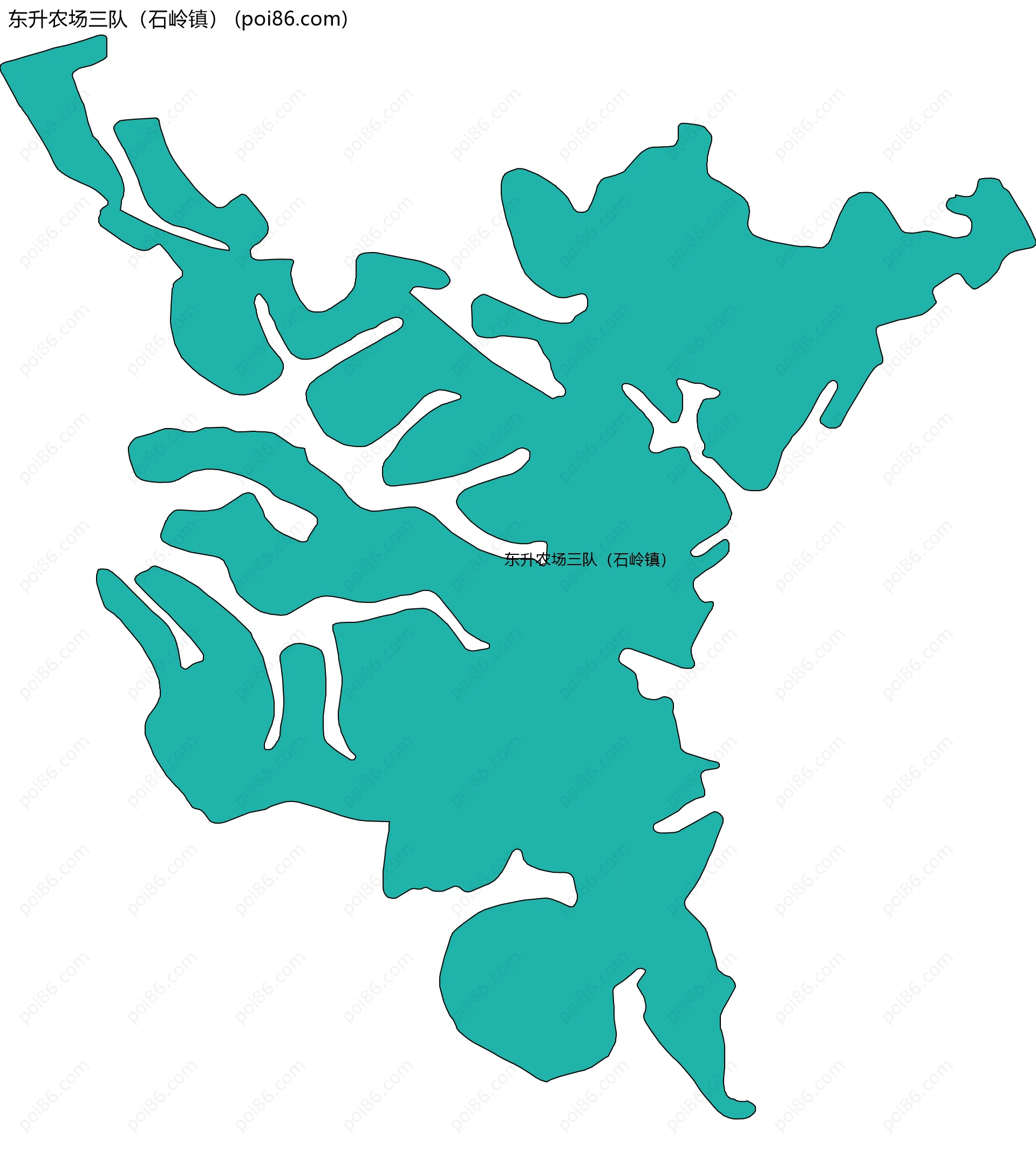 东升农场三队（石岭镇）边界地图