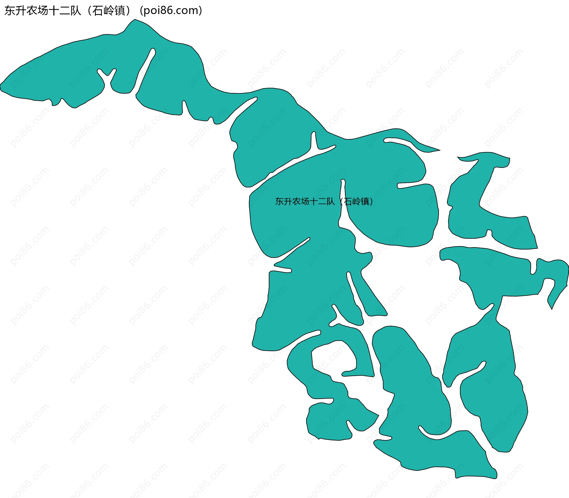 东升农场十二队（石岭镇）边界地图