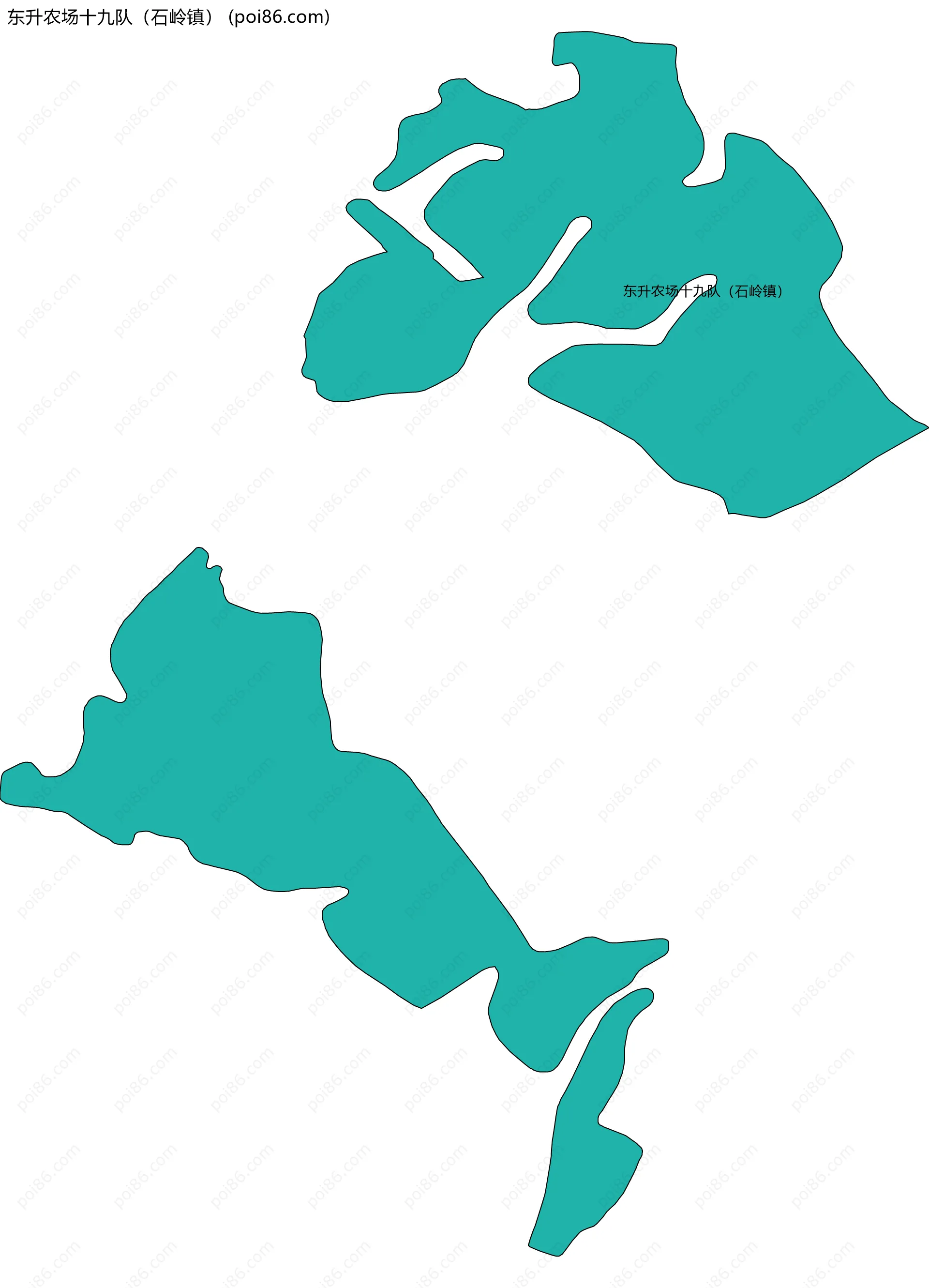 东升农场十九队（石岭镇）边界地图