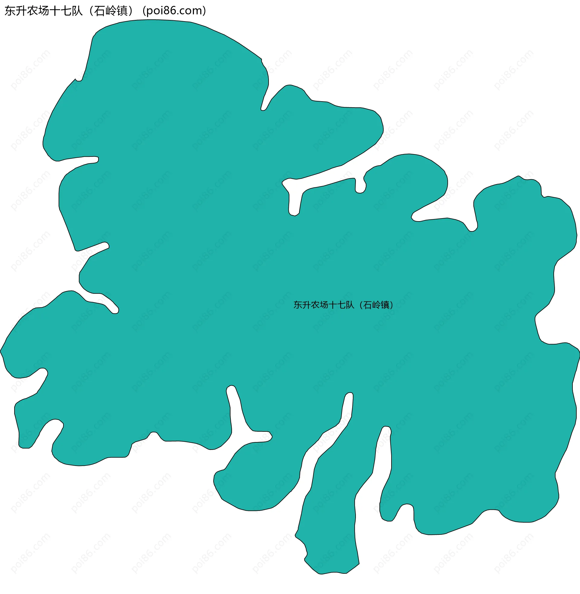 东升农场十七队（石岭镇）边界地图