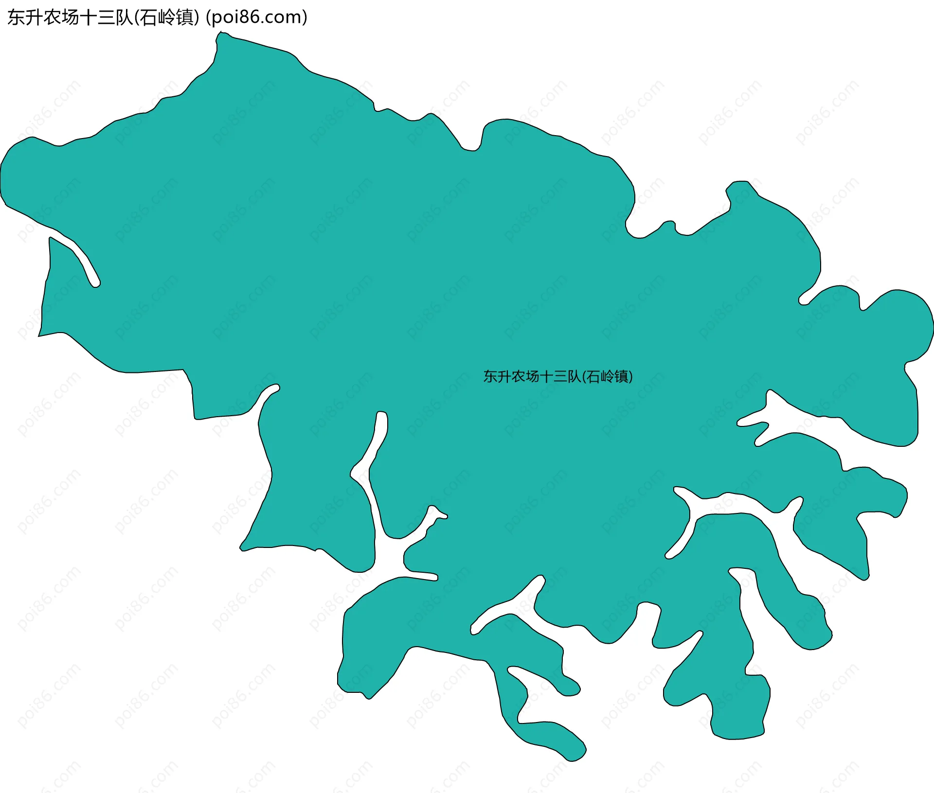 东升农场十三队(石岭镇)边界地图