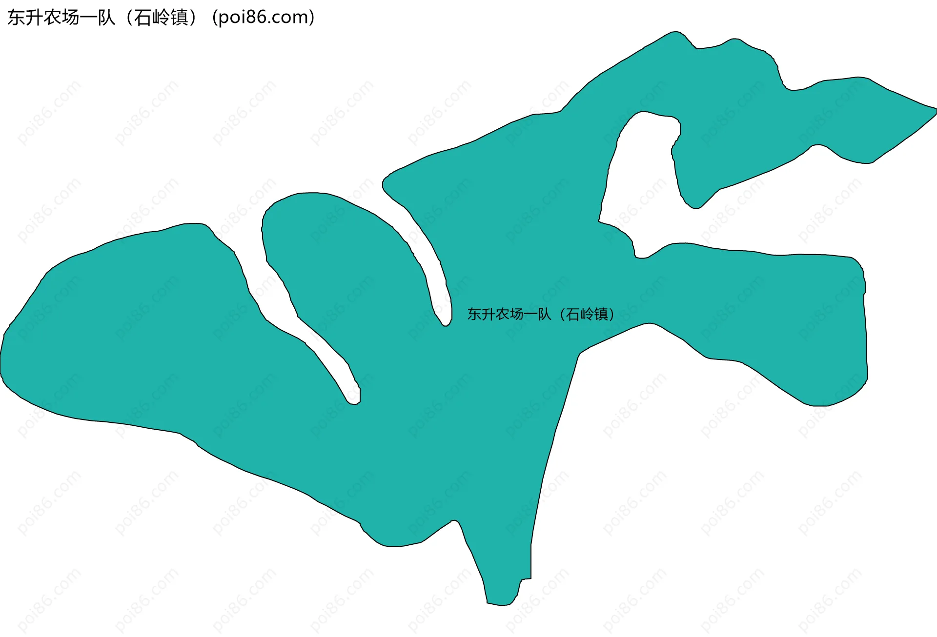 东升农场一队（石岭镇）边界地图