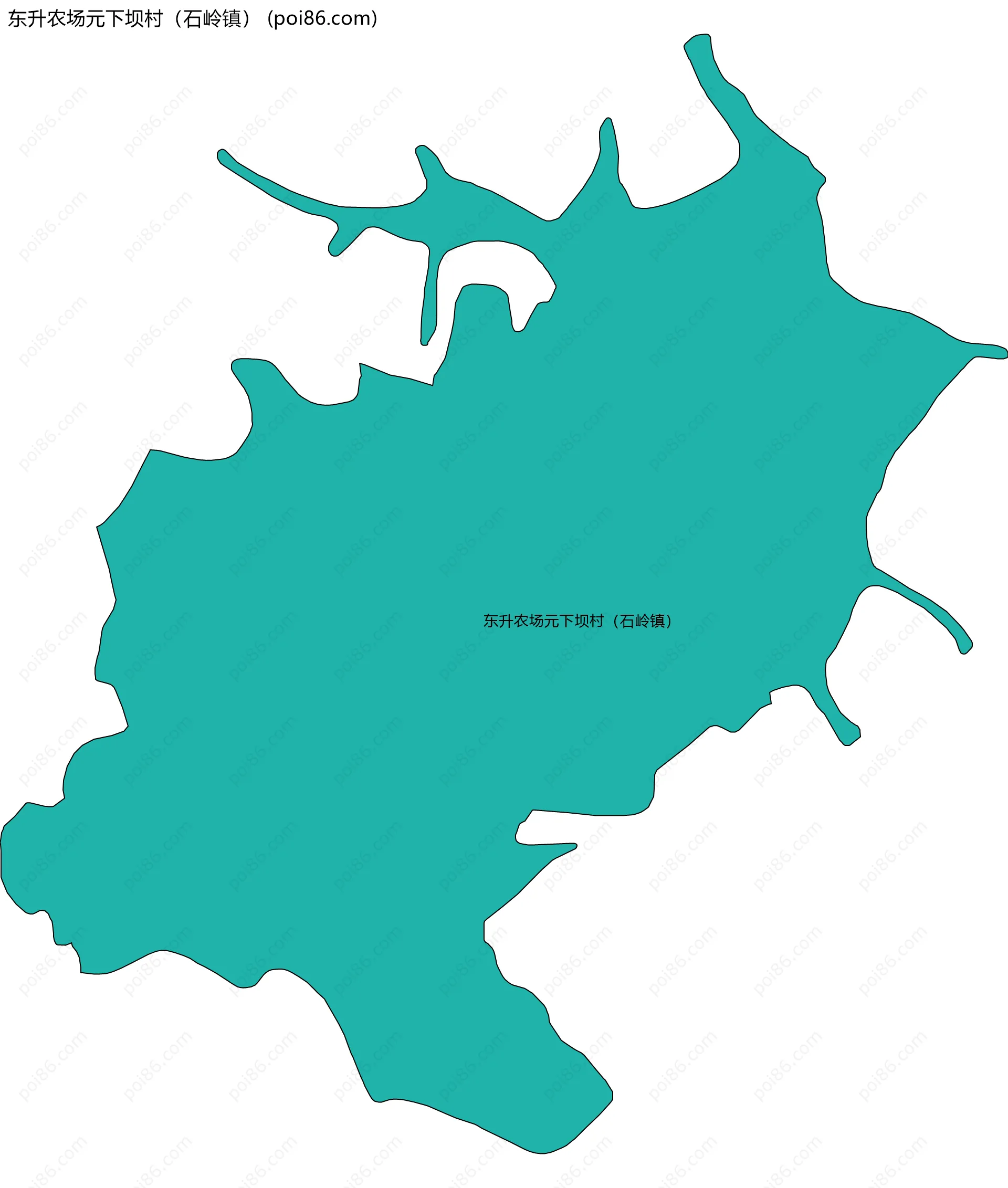 东升农场元下坝村（石岭镇）边界地图