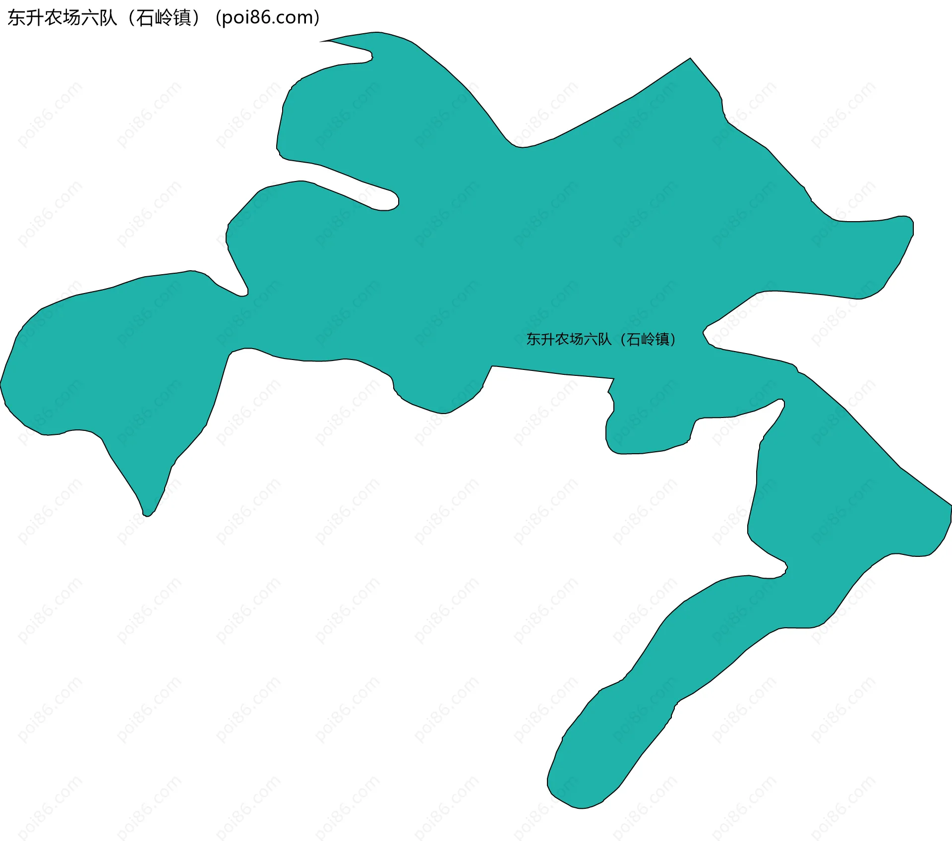 东升农场六队（石岭镇）边界地图