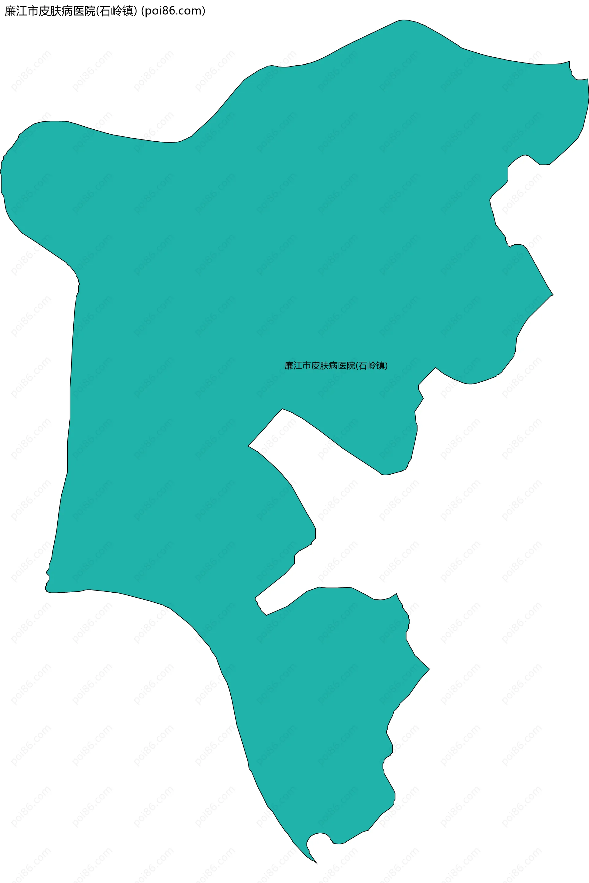 廉江市皮肤病医院(石岭镇)边界地图