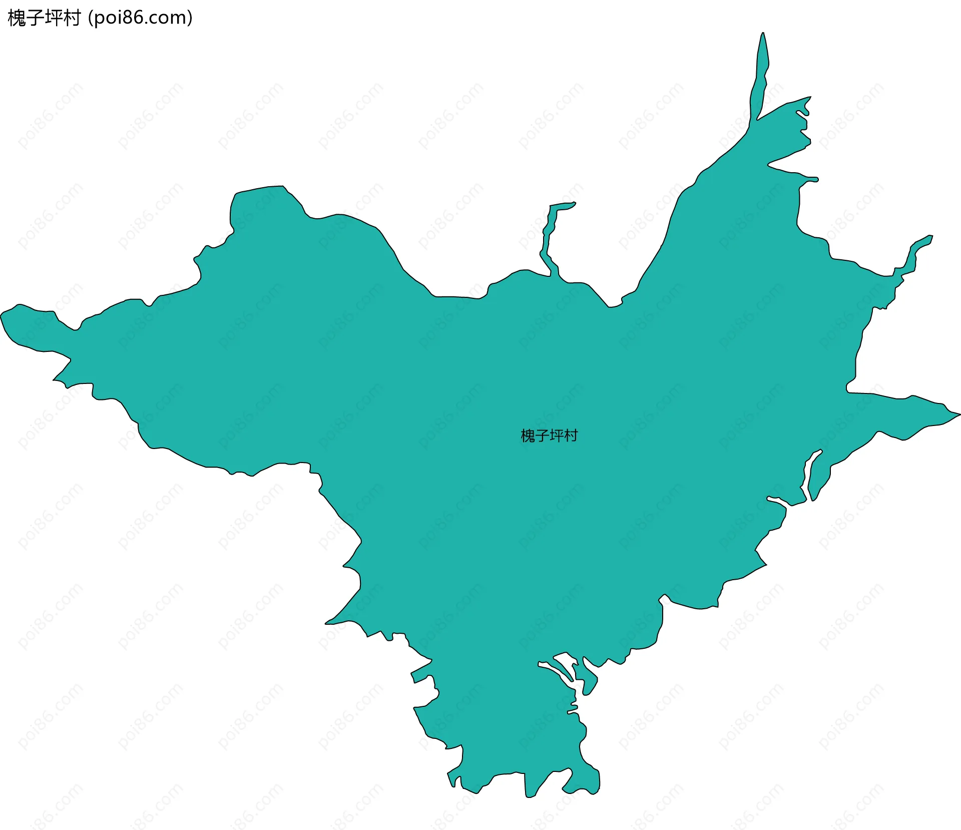 槐子坪村边界地图