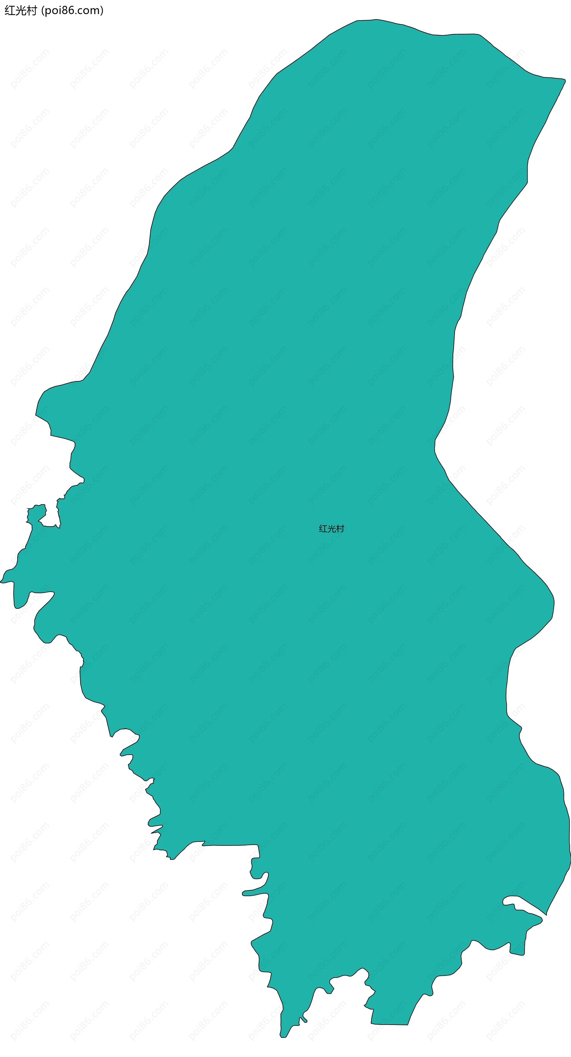 红光村边界地图