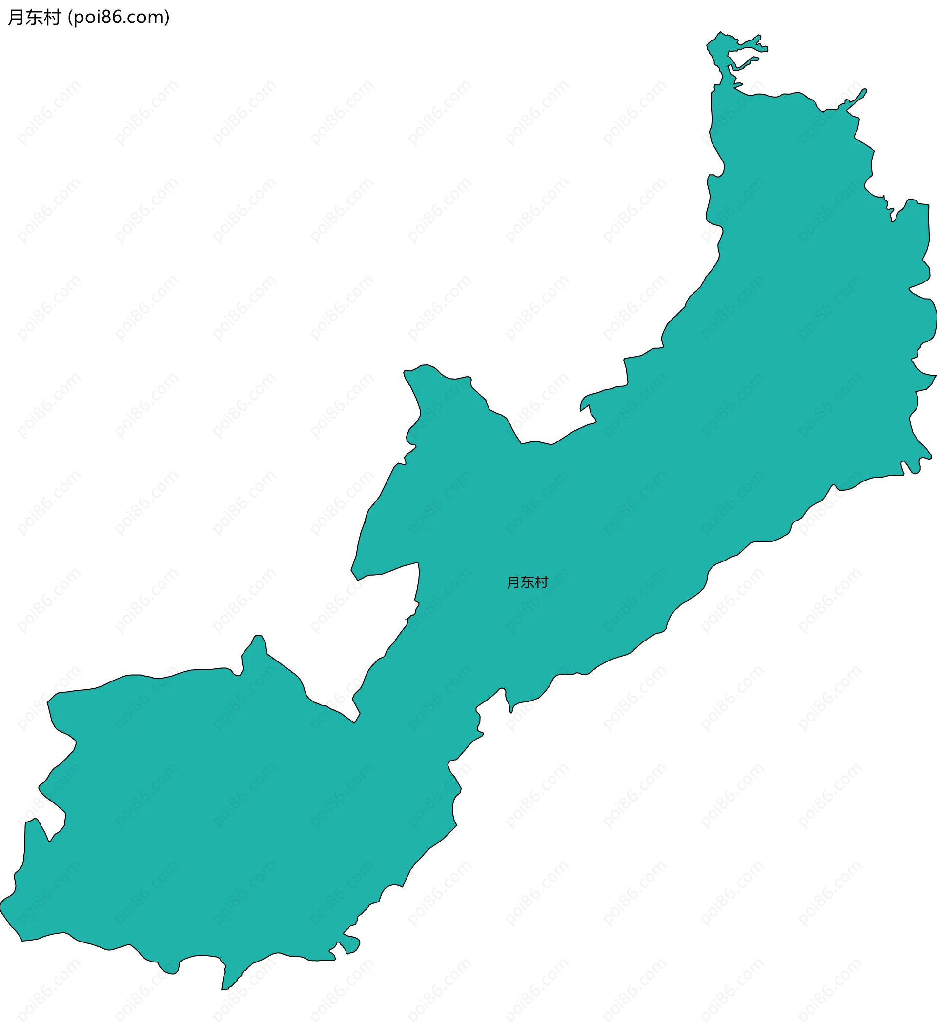 月东村边界地图