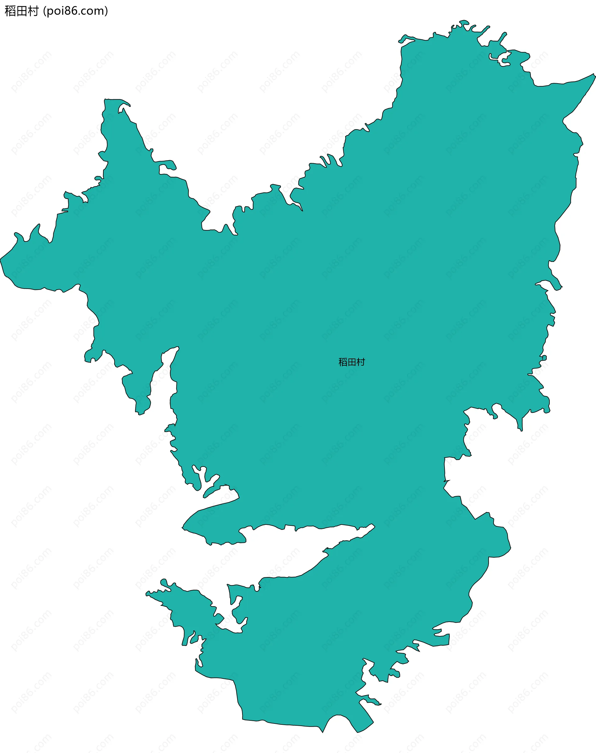 稻田村边界地图