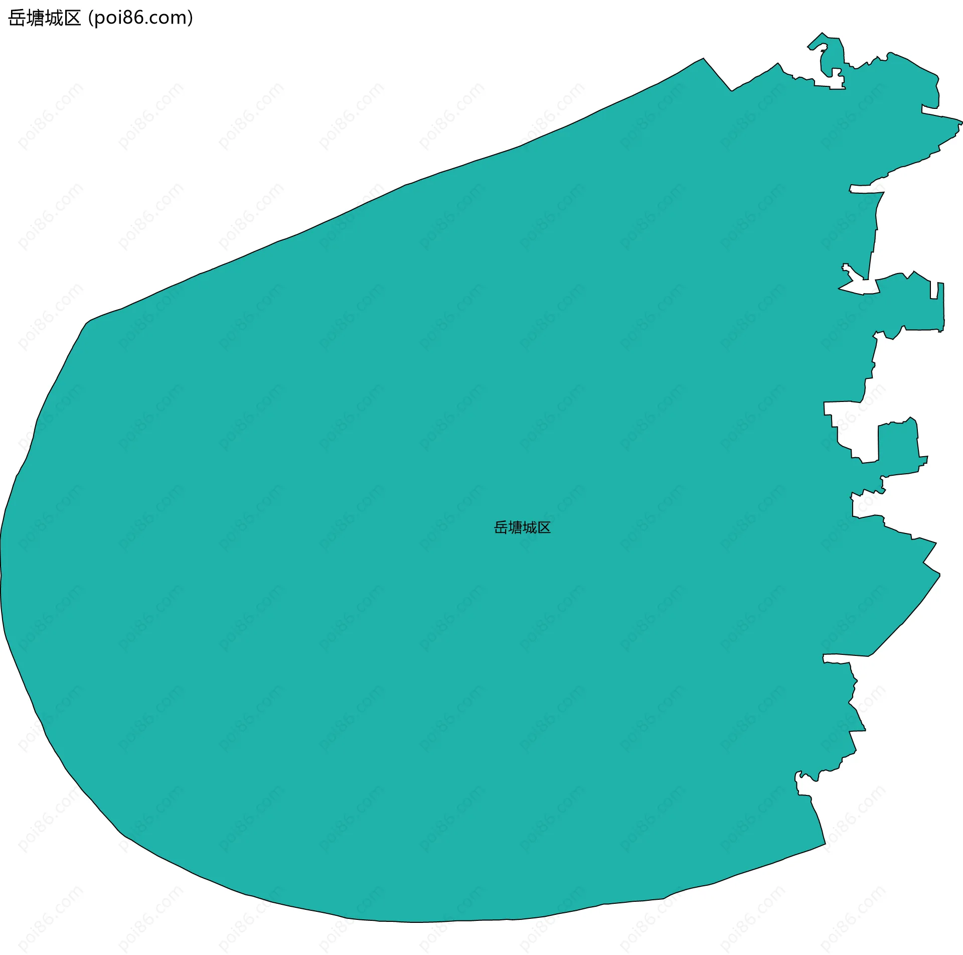 岳塘城区边界地图