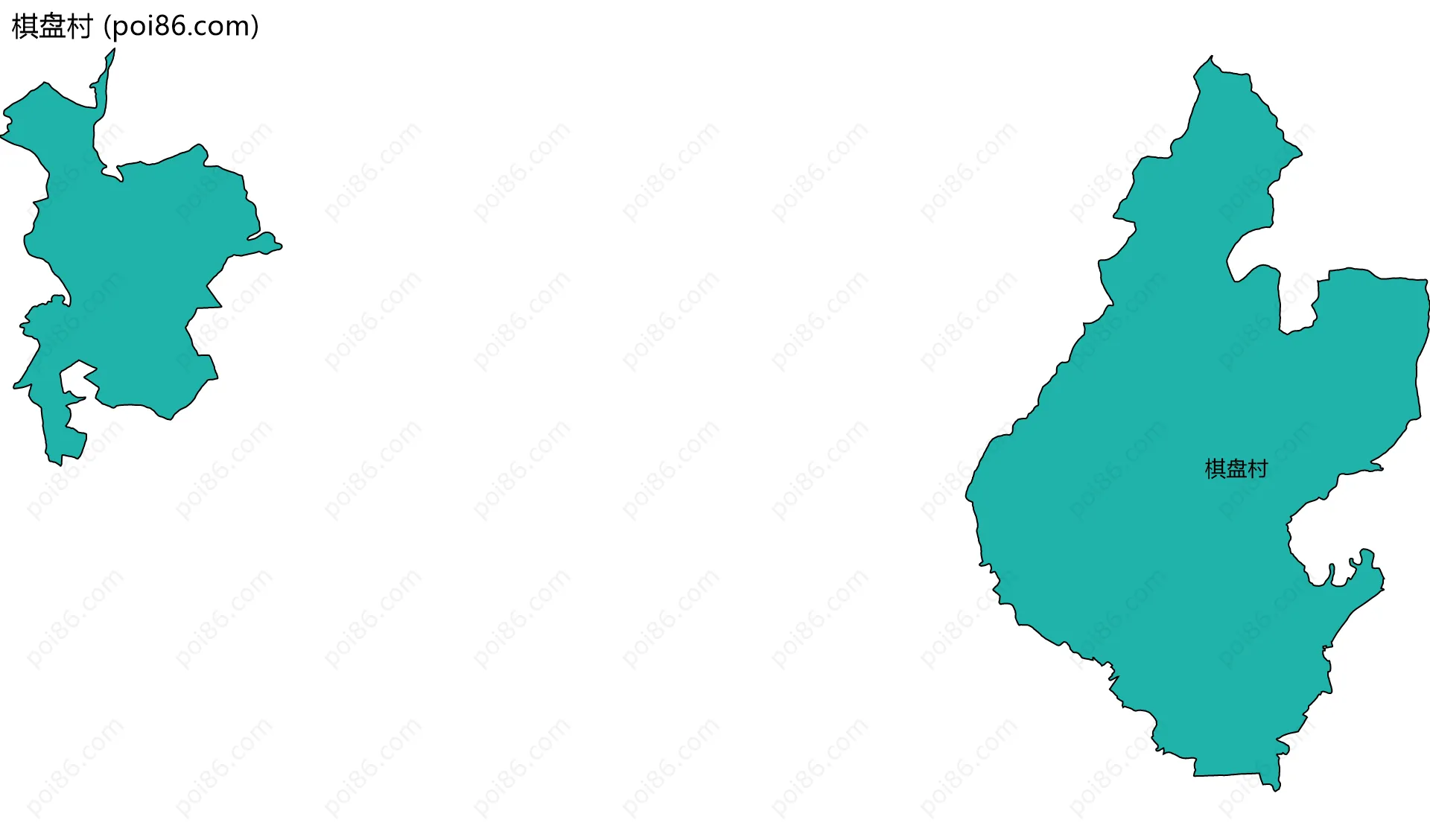 棋盘村边界地图